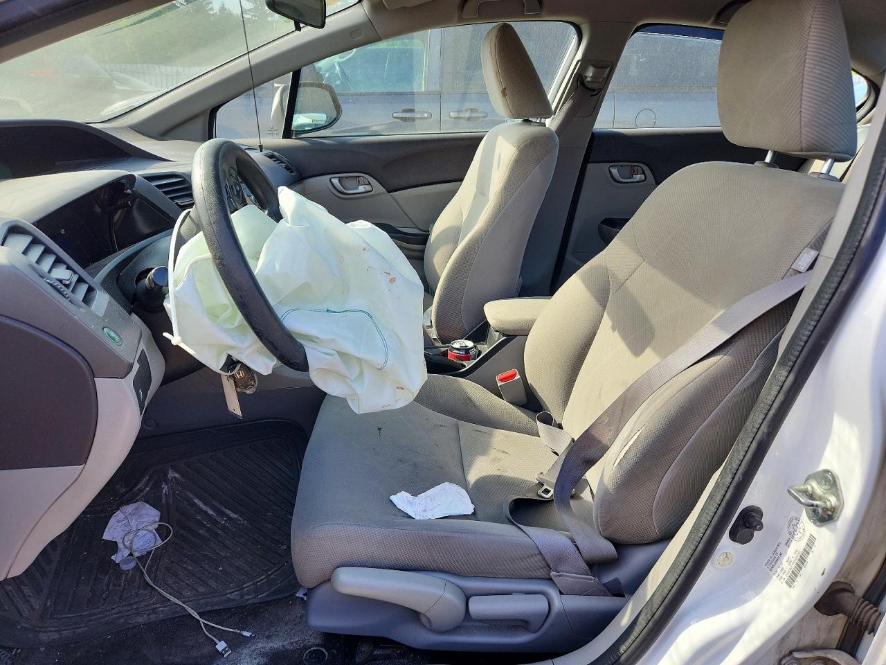 2012 Honda Civic Lx White vin: 2HGFB2F49CH039391