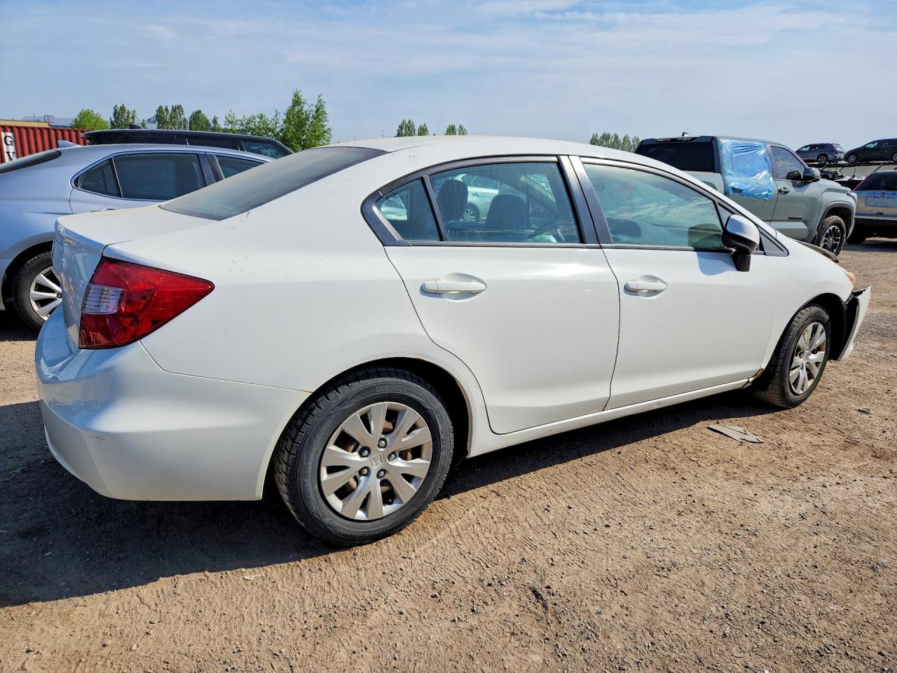 2012 Honda Civic Lx White vin: 2HGFB2F49CH039391