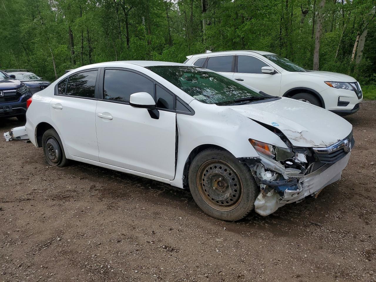 2012 Honda Civic Lx White vin: 2HGFB2F49CH053677