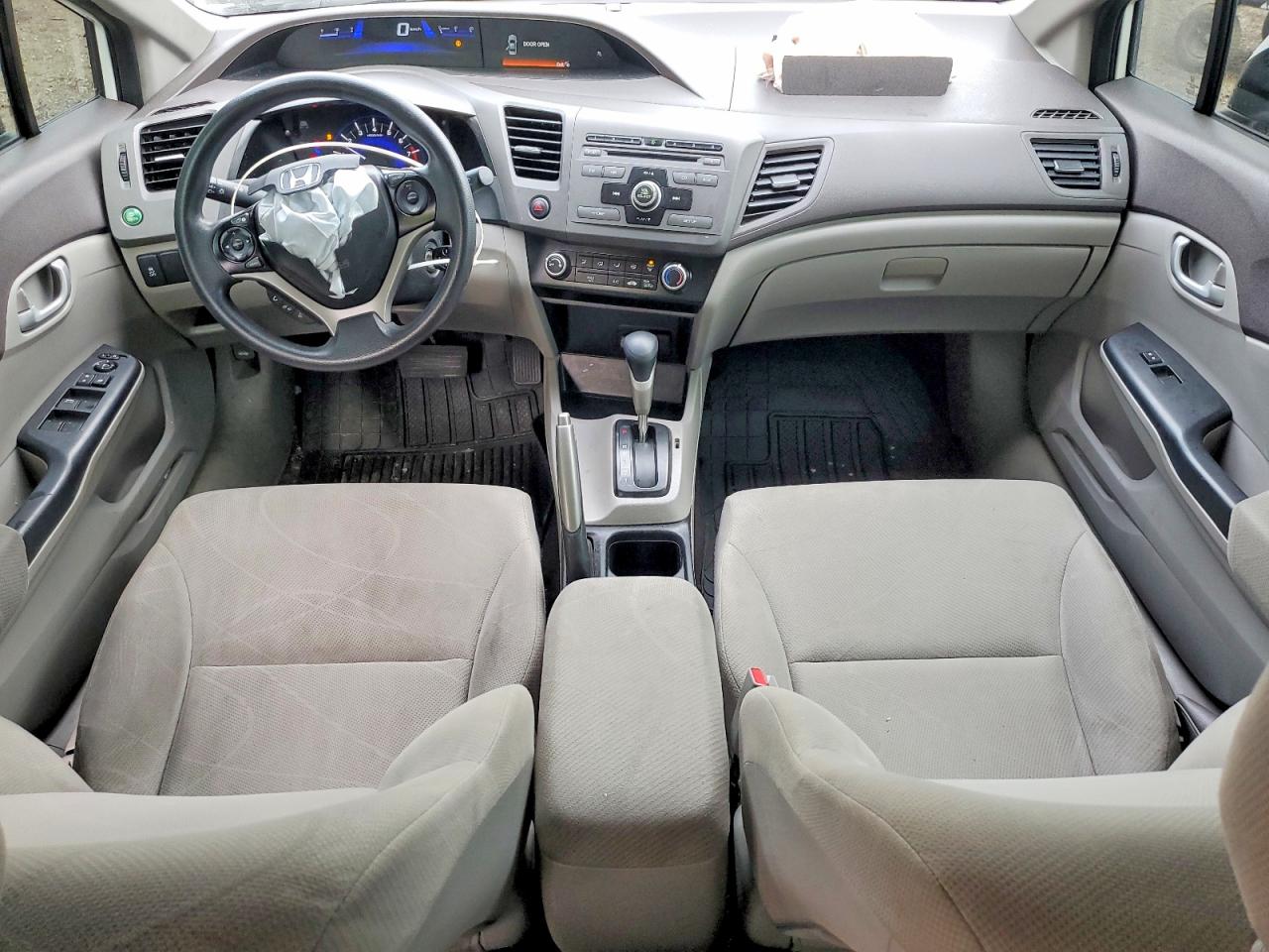 2012 Honda Civic Lx White vin: 2HGFB2F49CH053677