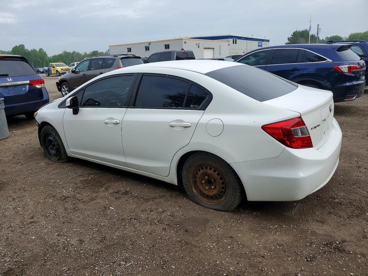 2012 Honda Civic Lx White vin: 2HGFB2F49CH053677