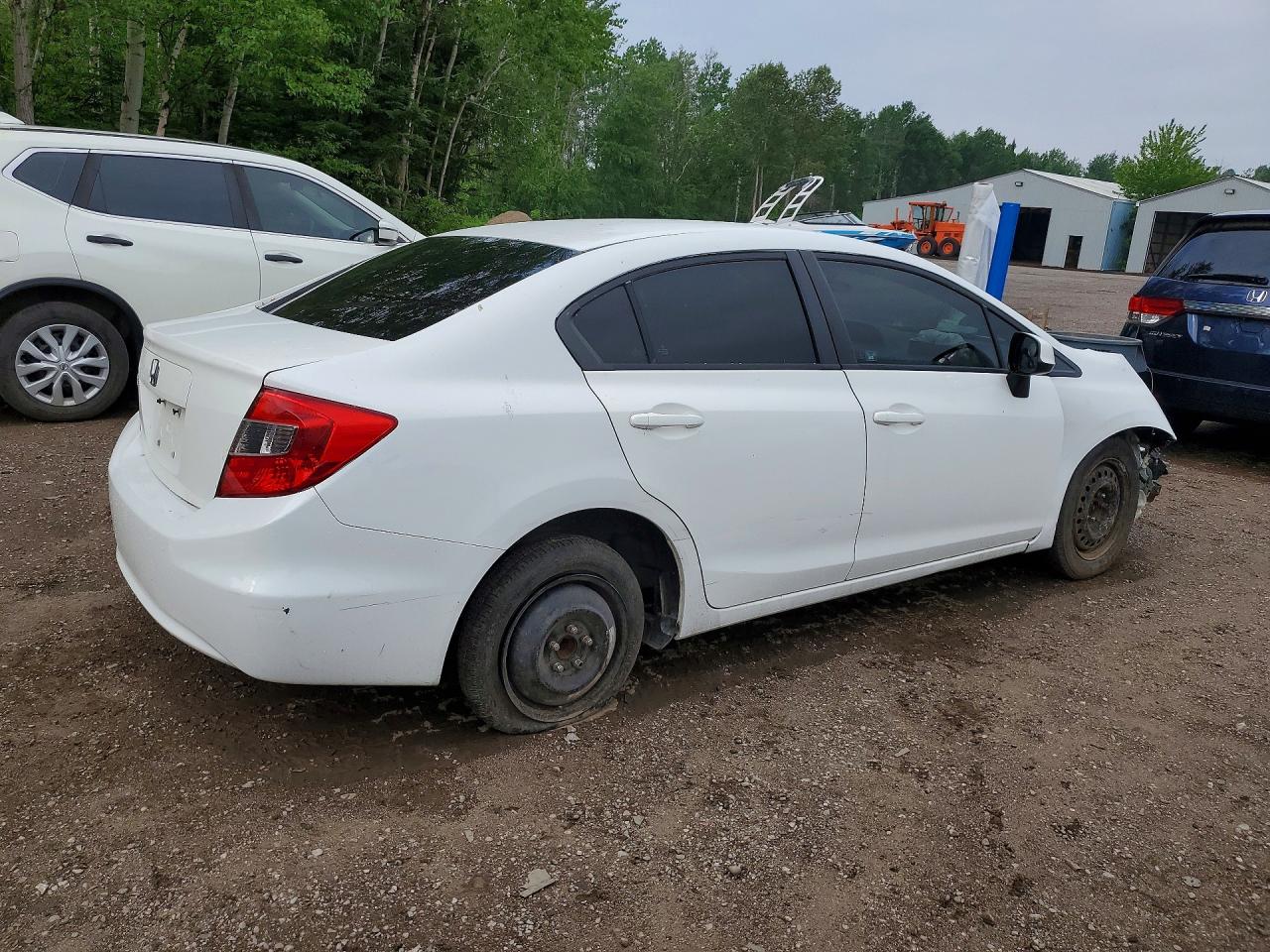 2012 Honda Civic Lx White vin: 2HGFB2F49CH053677