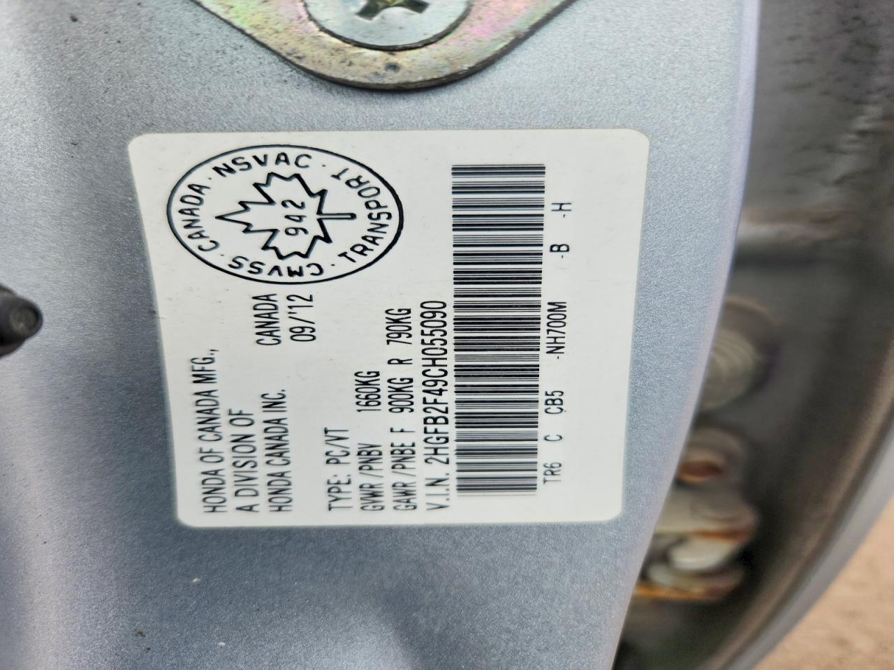 2012 Honda Civic Lx Белый vin: 2HGFB2F49CH055090