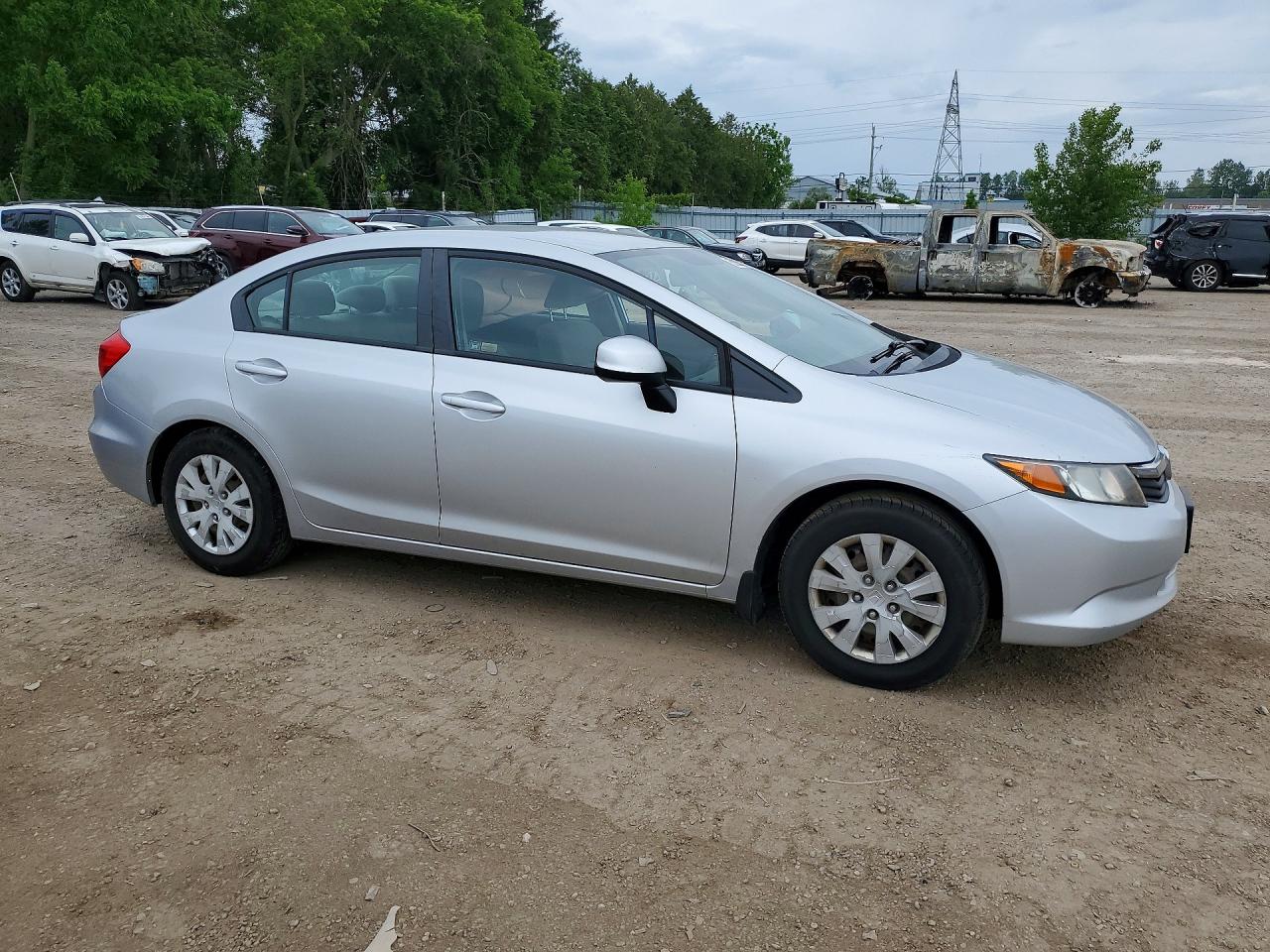 2012 Honda Civic Lx Silver vin: 2HGFB2F49CH060449