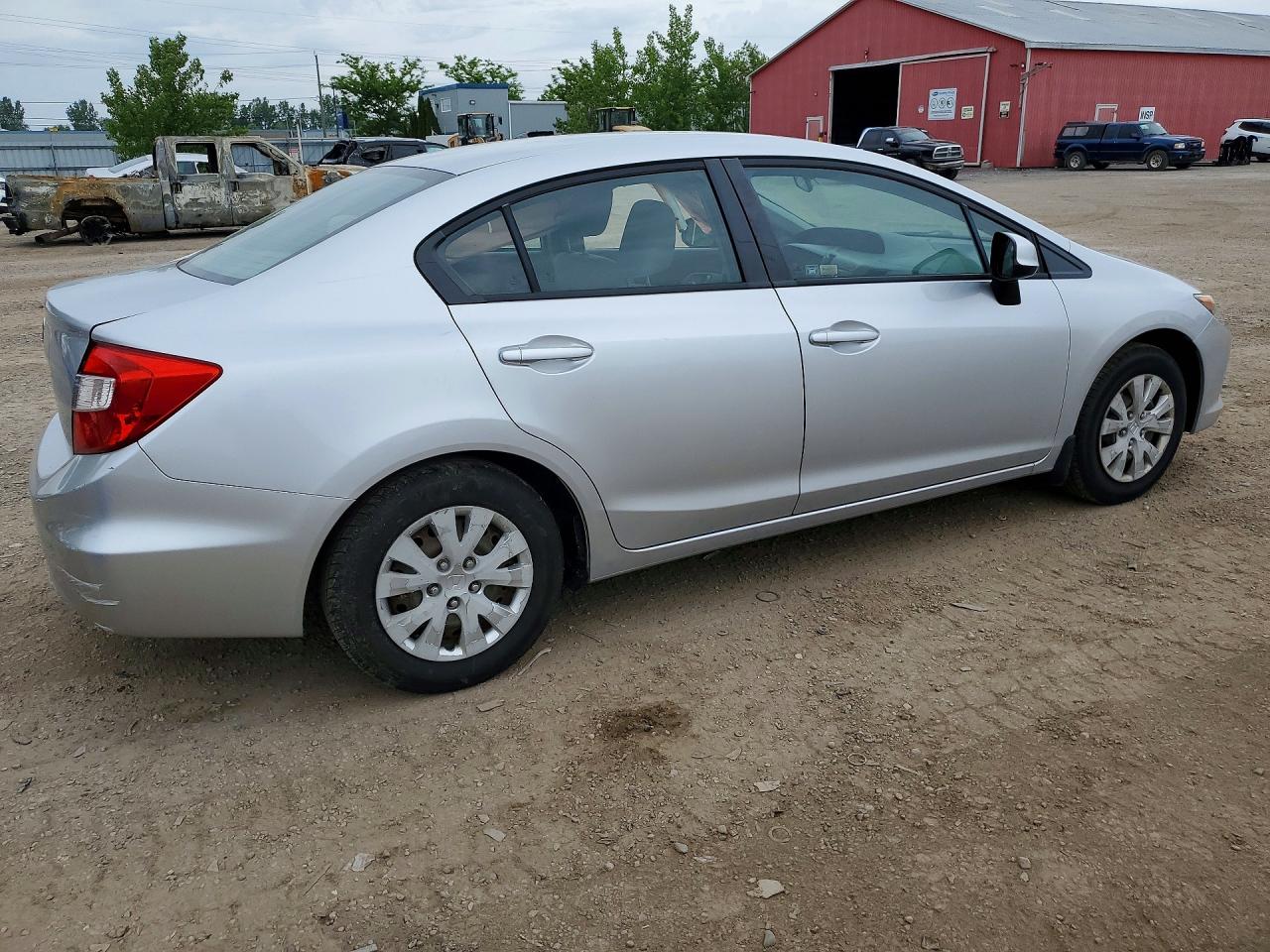 2012 Honda Civic Lx Silver vin: 2HGFB2F49CH060449
