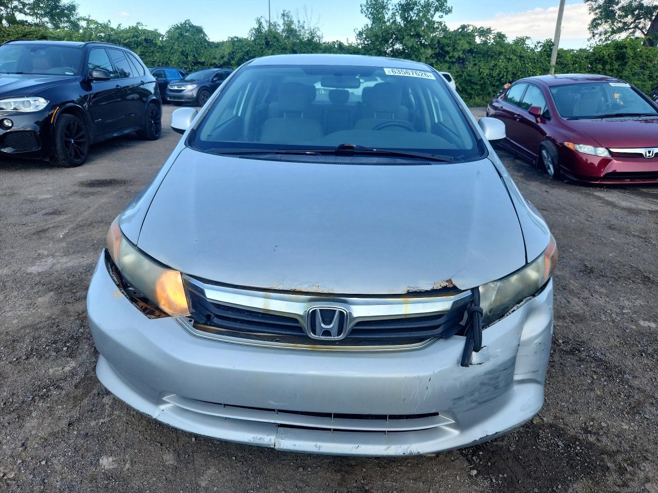 2012 Honda Civic Lx Silver vin: 2HGFB2F49CH108497