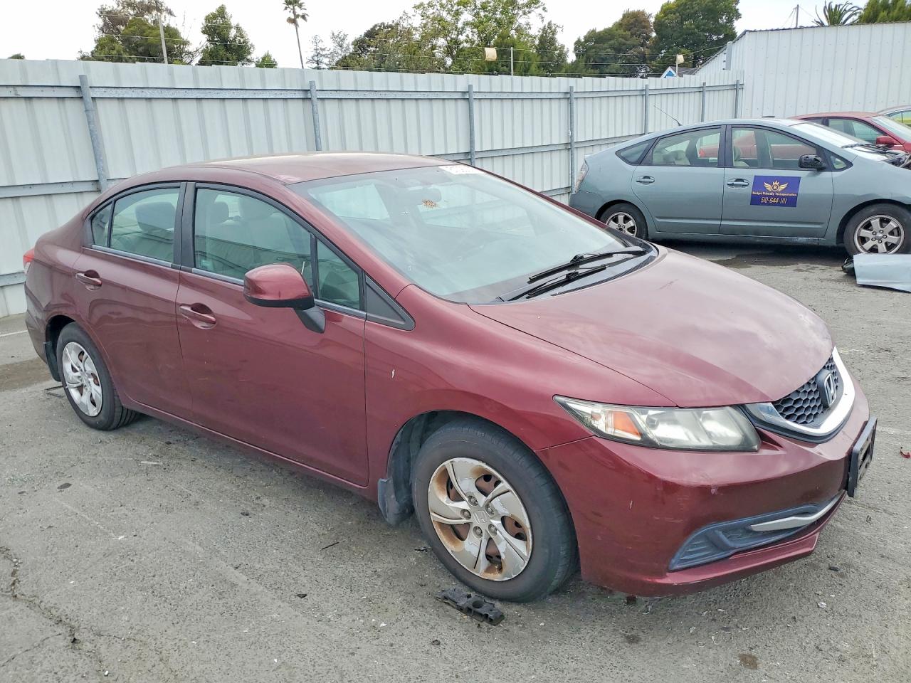 2013 Honda Civic Lx Бордовый vin: 2HGFB2F49DH016470
