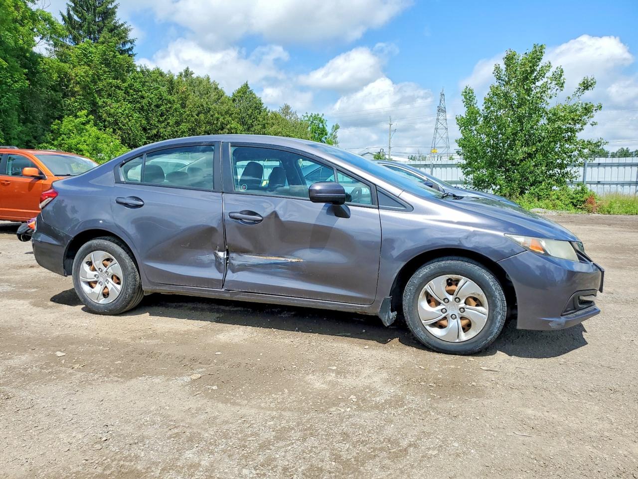 2014 Honda Civic Lx Серый vin: 2HGFB2F49EH017698