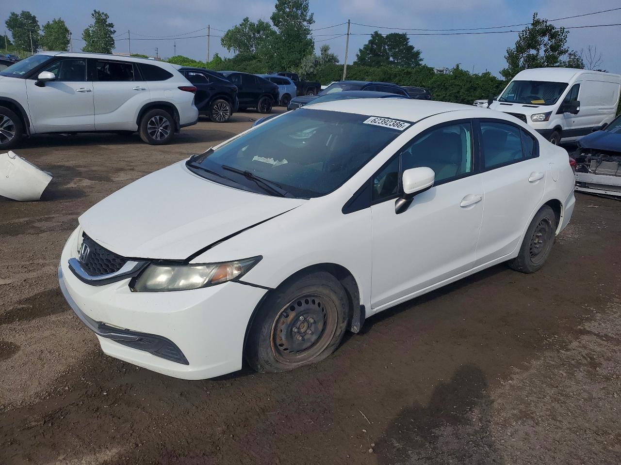 2015 Honda Civic Lx White vin: 2HGFB2F49FH018996