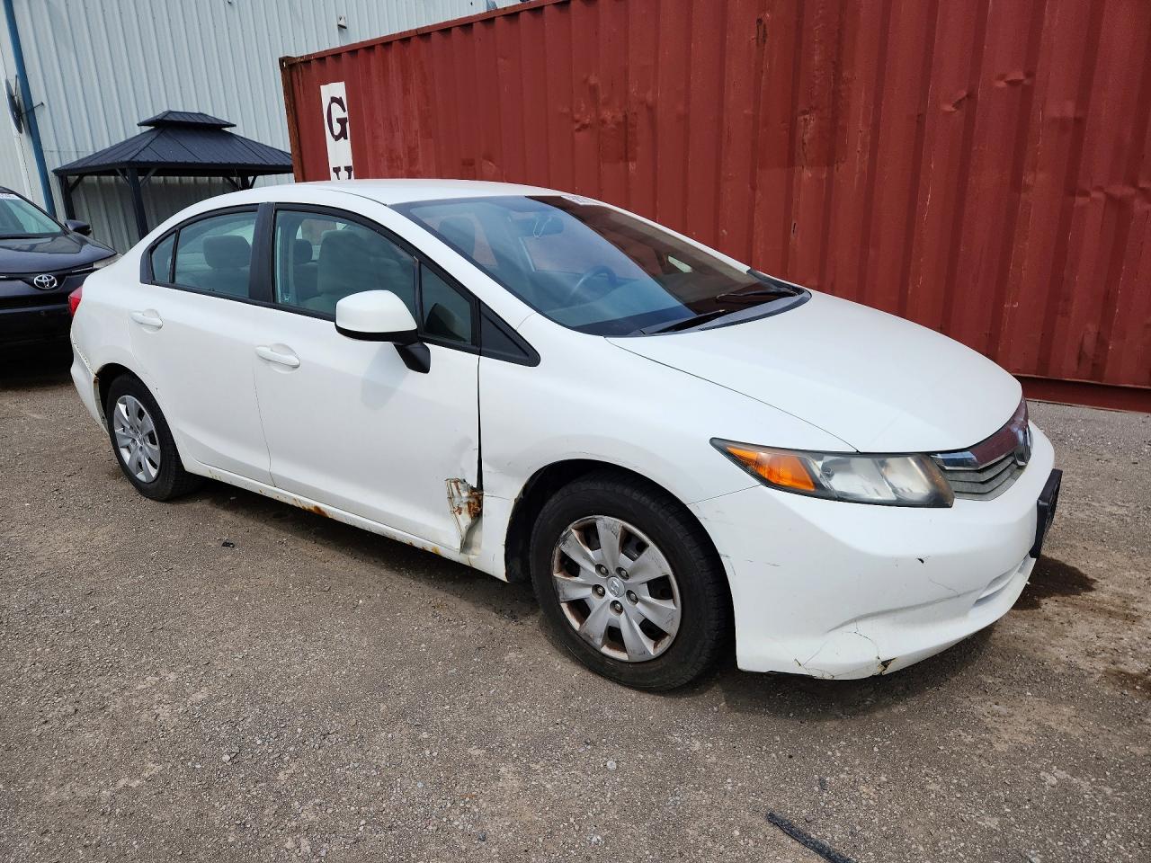 2012 Honda Civic Lx White vin: 2HGFB2F4XCH060850