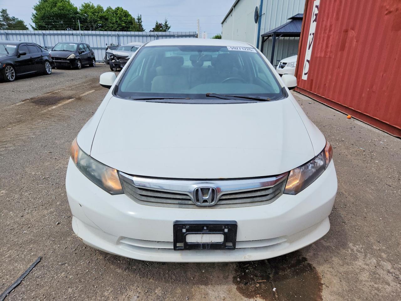 2012 Honda Civic Lx White vin: 2HGFB2F4XCH060850