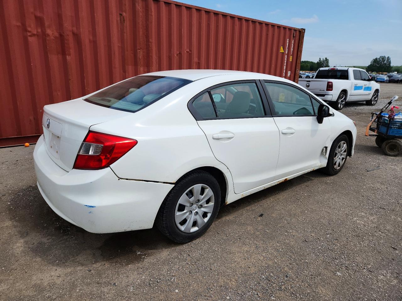 2012 Honda Civic Lx White vin: 2HGFB2F4XCH060850