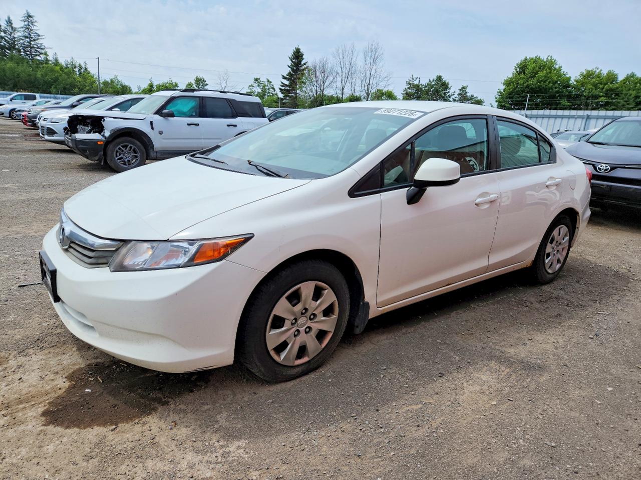 2012 Honda Civic Lx Белый vin: 2HGFB2F4XCH060850