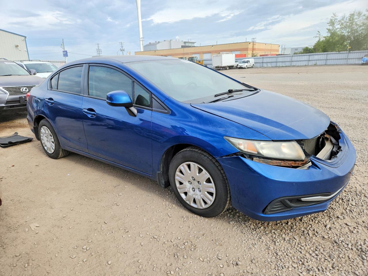 2013 Honda Civic Lx Blue vin: 2HGFB2F4XDH043404