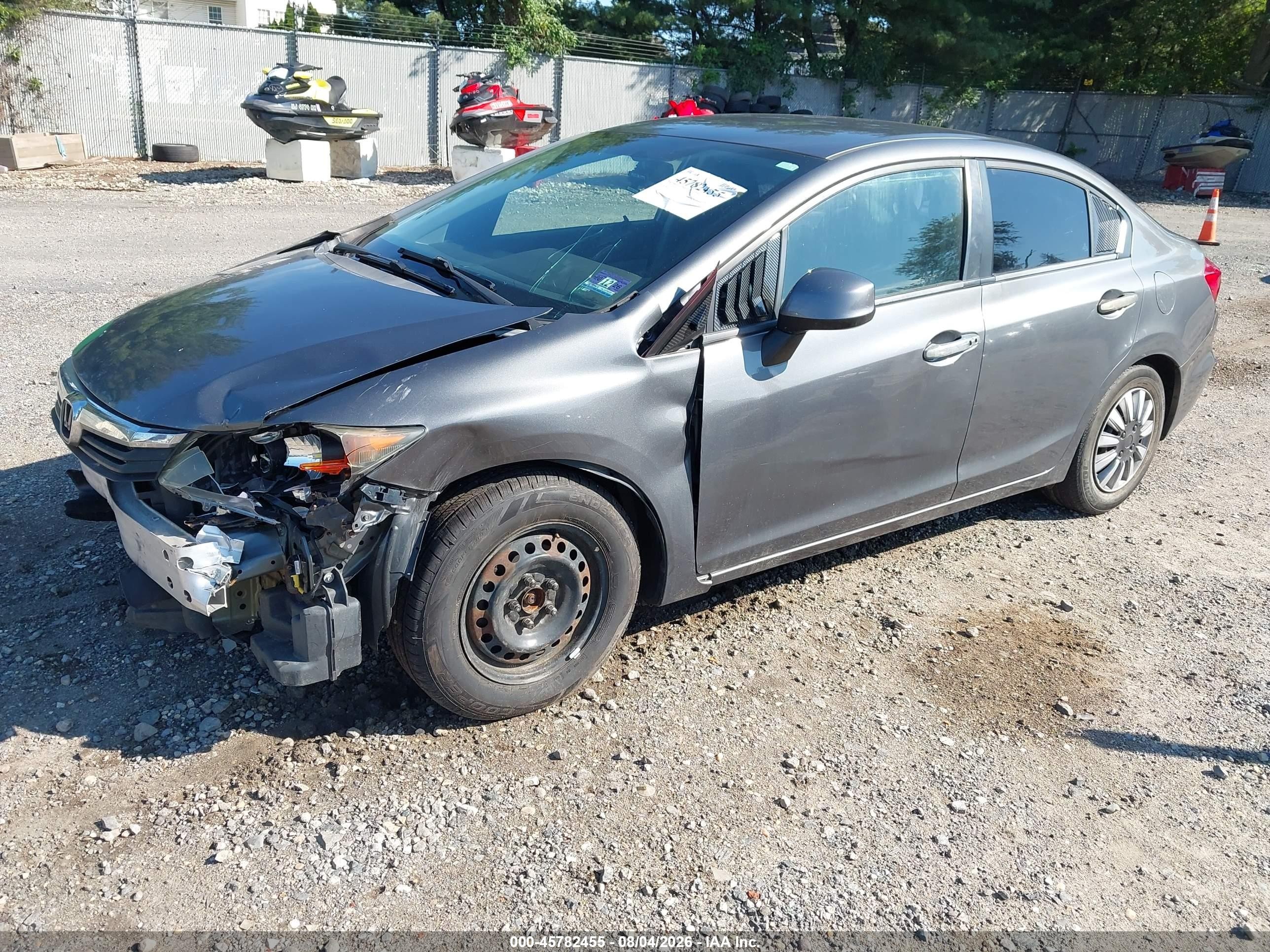 2012 Honda Civic Lx Gray vin: 2HGFB2F50CH318558