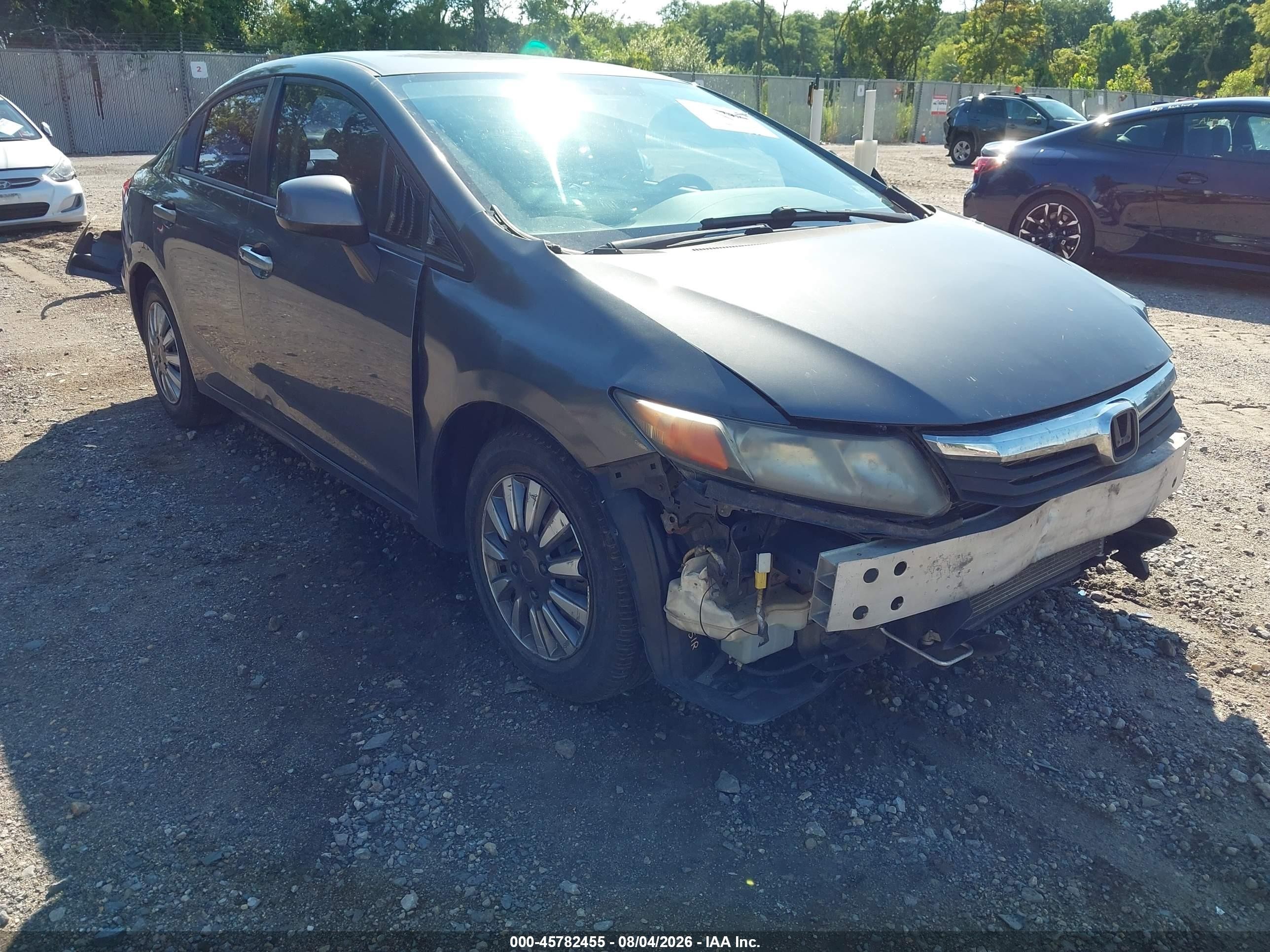 2012 Honda Civic Lx Gray vin: 2HGFB2F50CH318558
