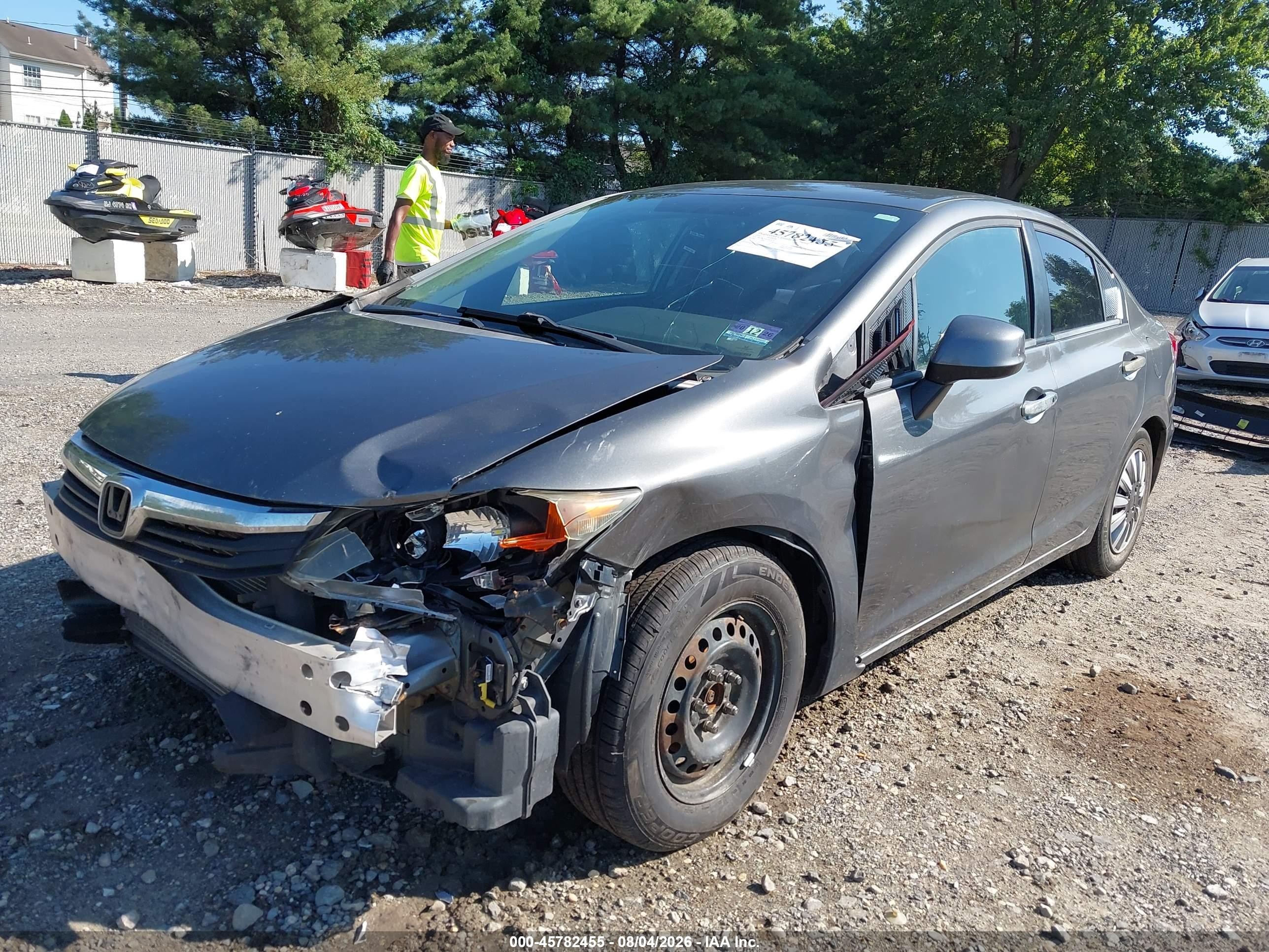 2012 Honda Civic Lx Gray vin: 2HGFB2F50CH318558