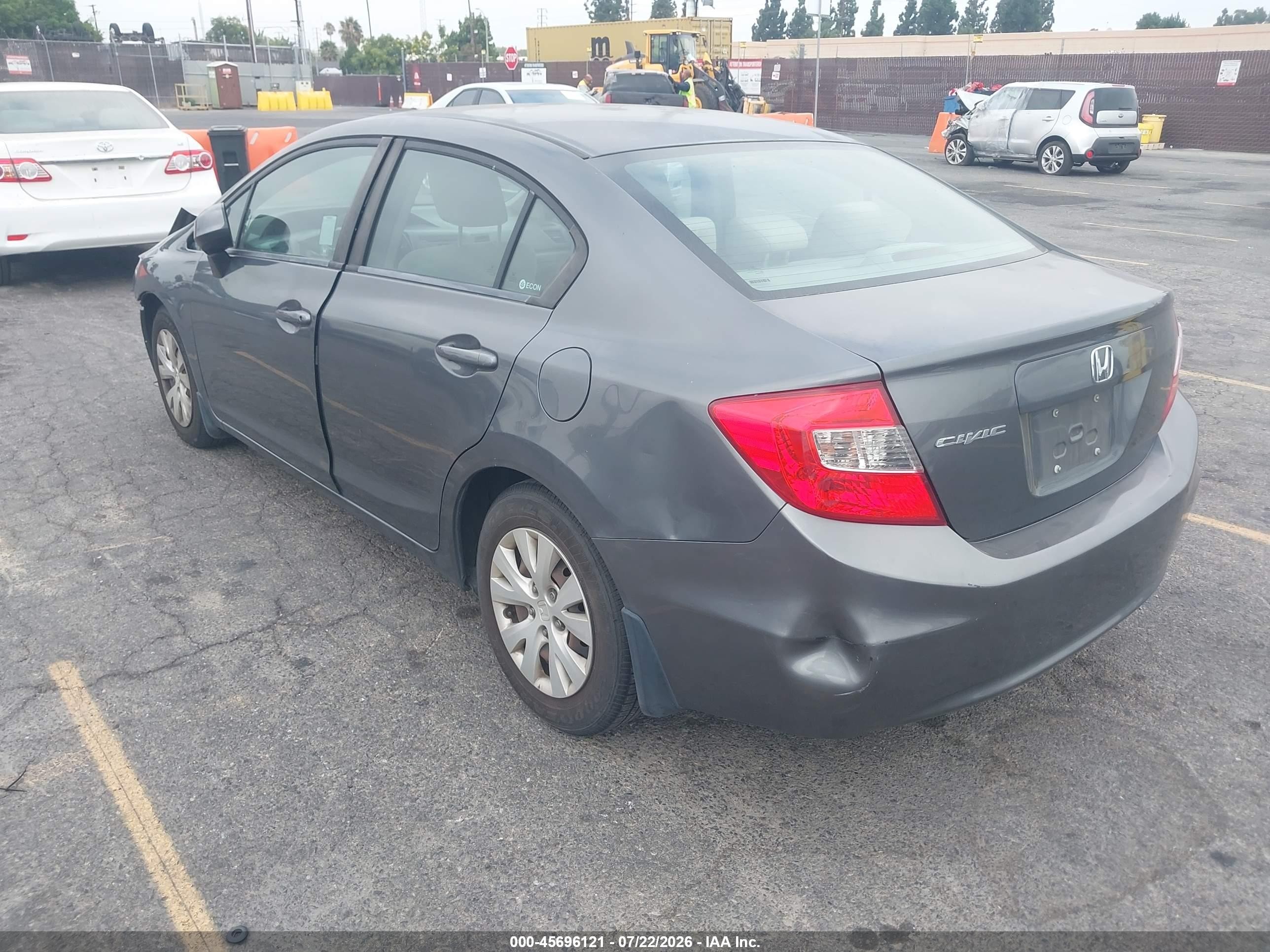 2012 Honda Civic Lx Серый vin: 2HGFB2F50CH320942