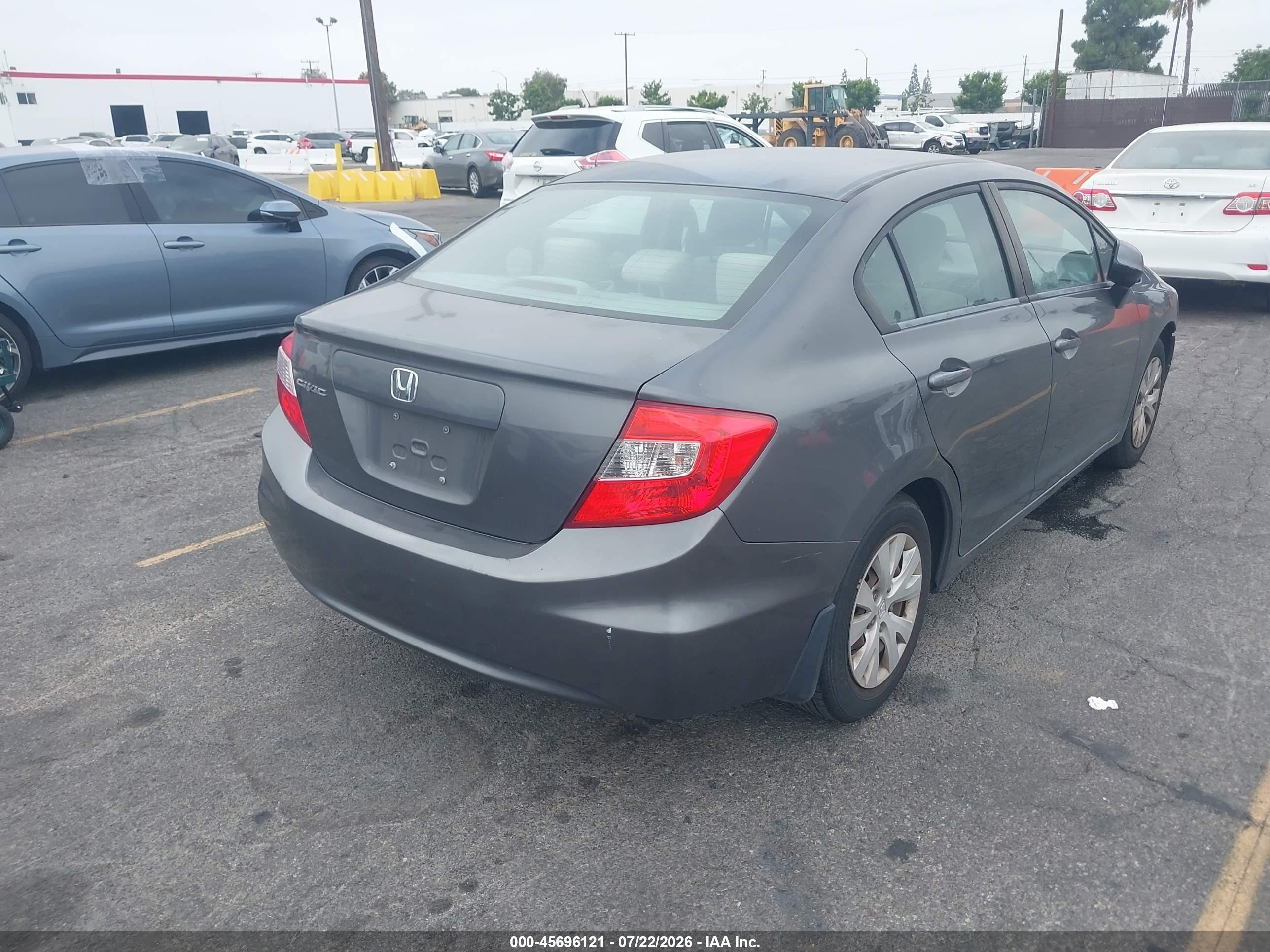 2012 Honda Civic Lx Серый vin: 2HGFB2F50CH320942