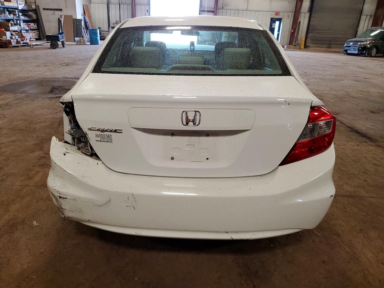 2012 Honda Civic Lx White vin: 2HGFB2F50CH326529