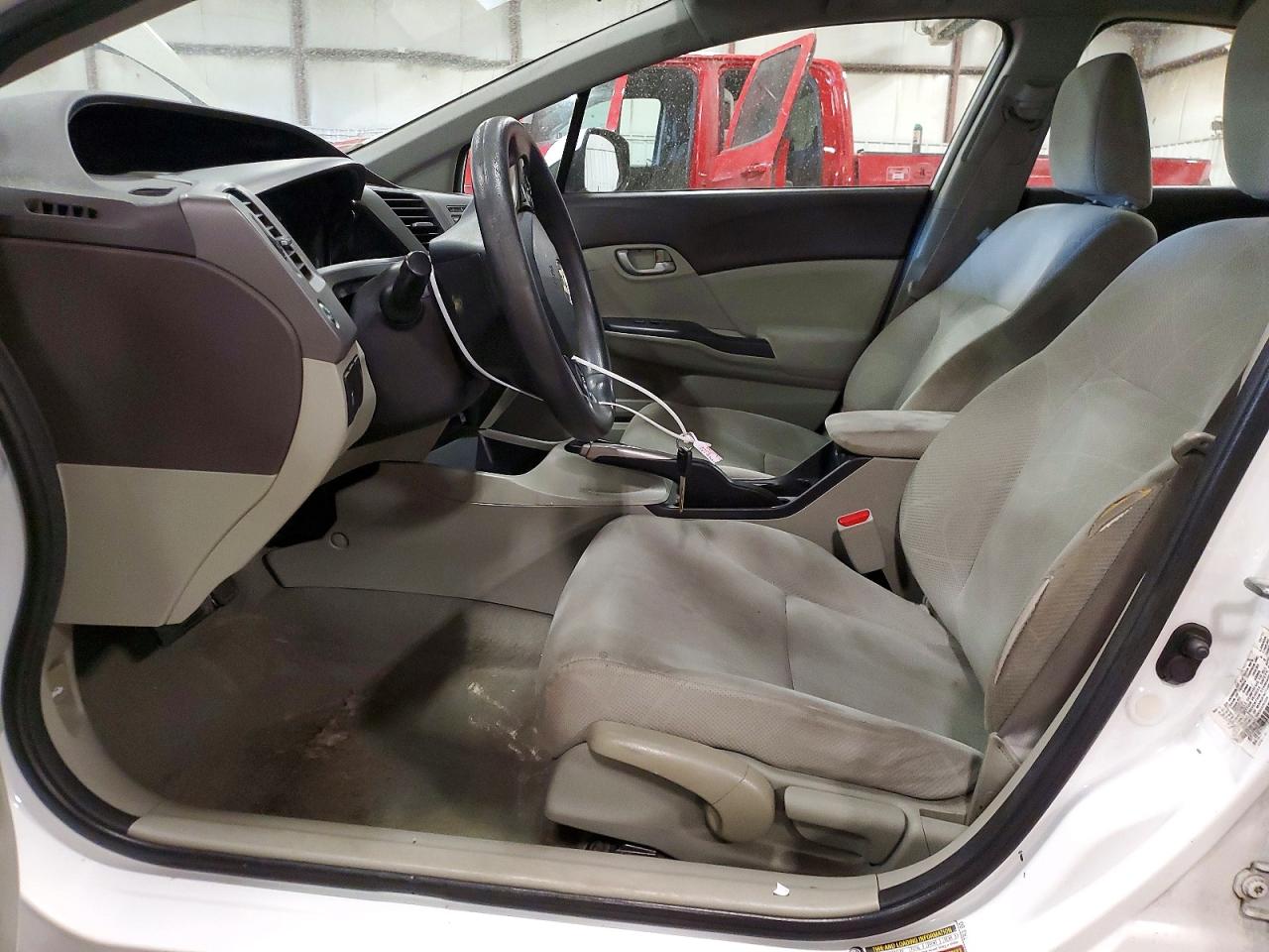 2012 Honda Civic Lx White vin: 2HGFB2F50CH326529