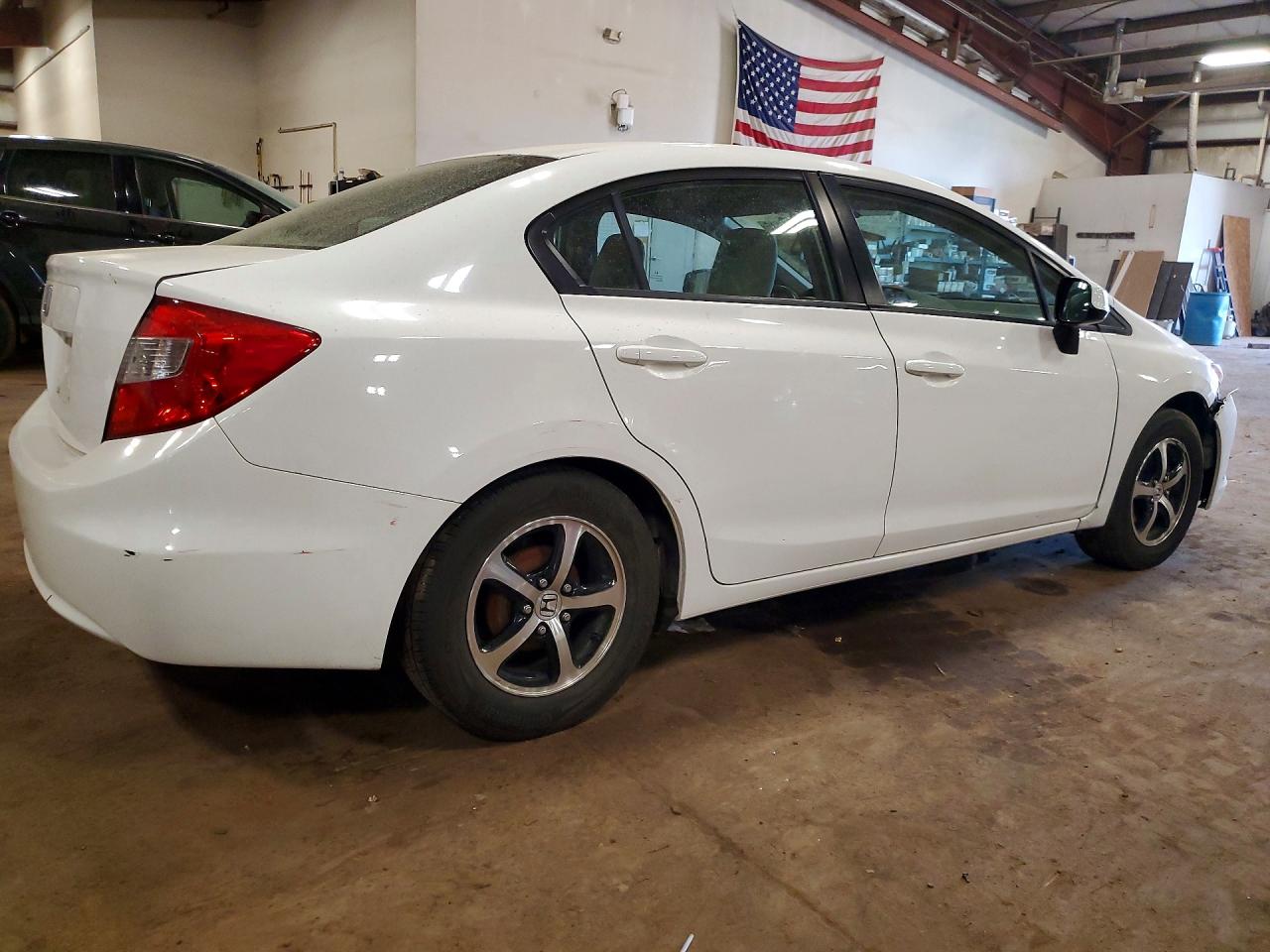 2012 Honda Civic Lx White vin: 2HGFB2F50CH326529