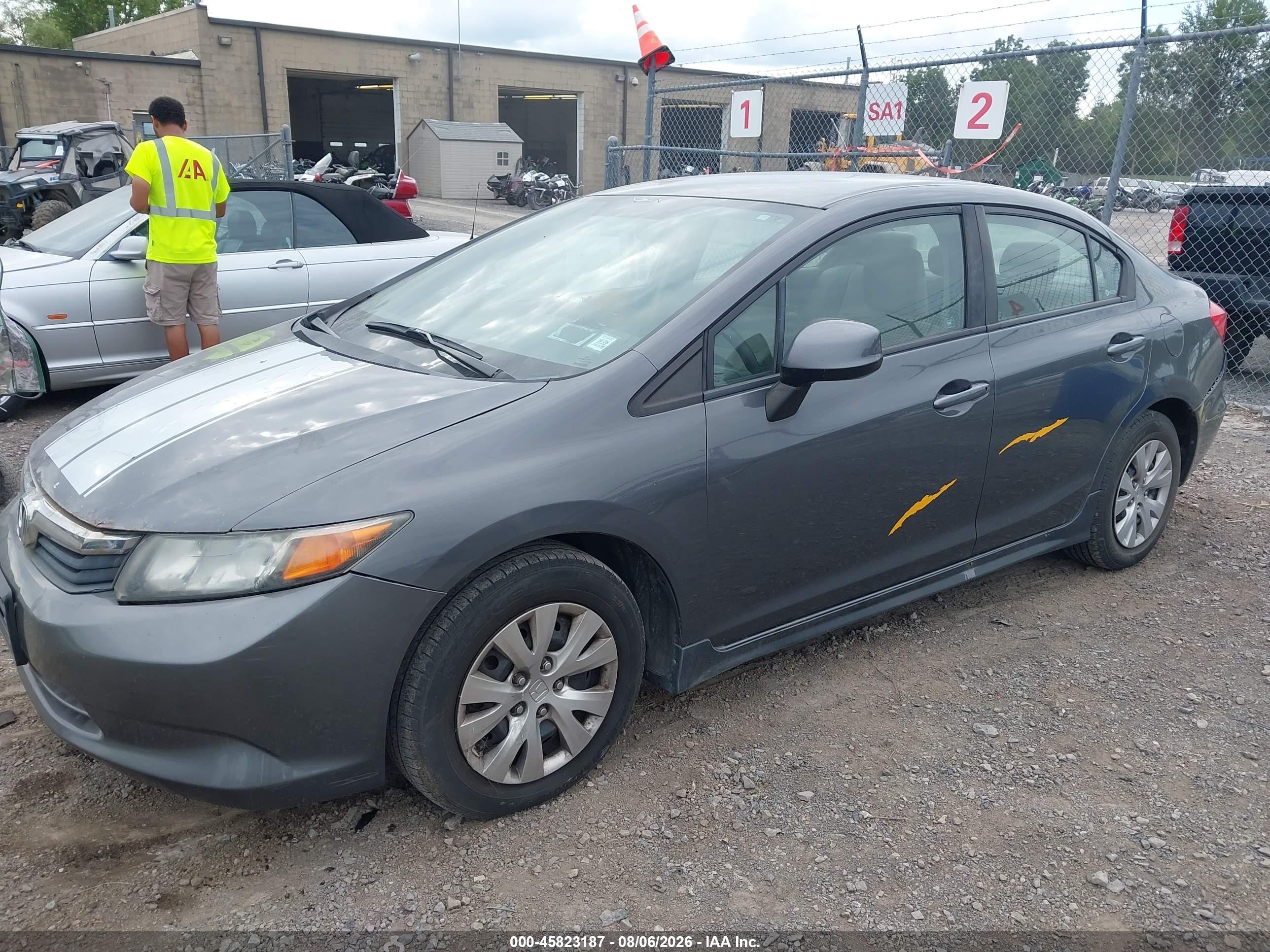 2012 Honda Civic Lx Gray vin: 2HGFB2F50CH330676