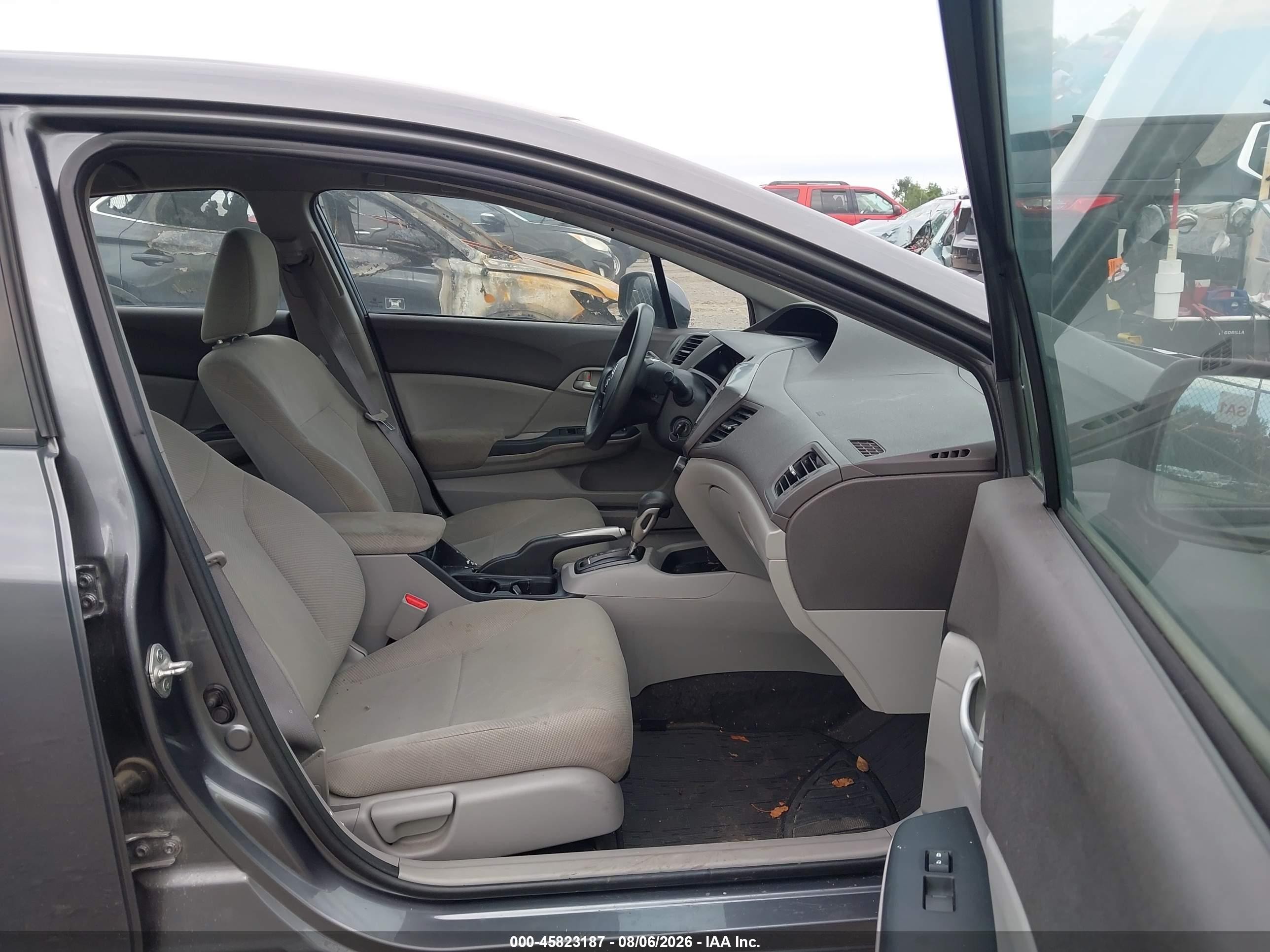 2012 Honda Civic Lx Gray vin: 2HGFB2F50CH330676