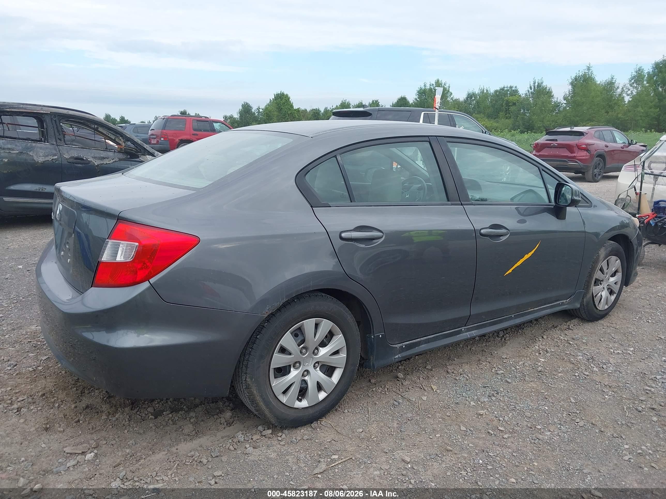 2012 Honda Civic Lx Gray vin: 2HGFB2F50CH330676