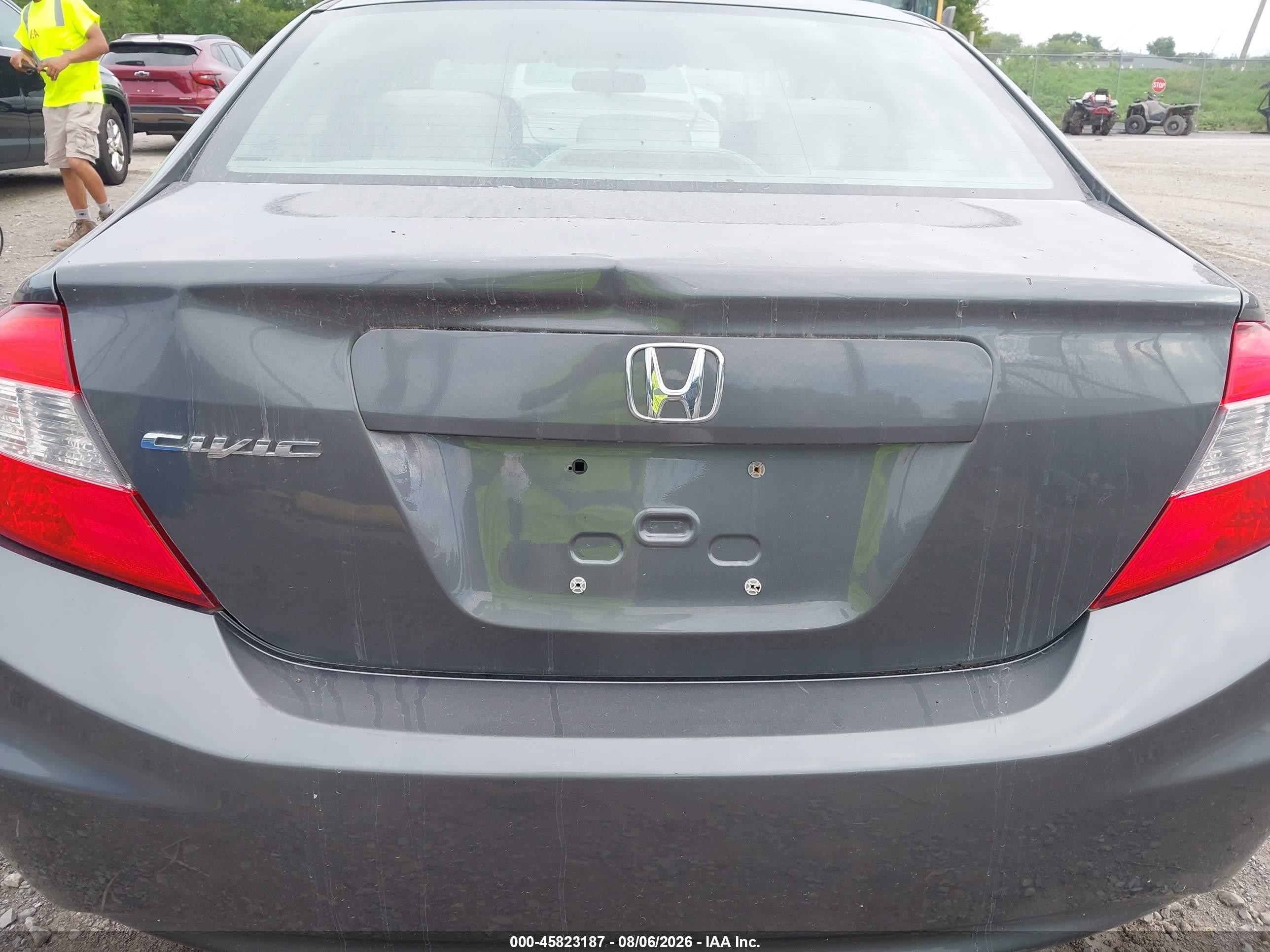 2012 Honda Civic Lx Gray vin: 2HGFB2F50CH330676