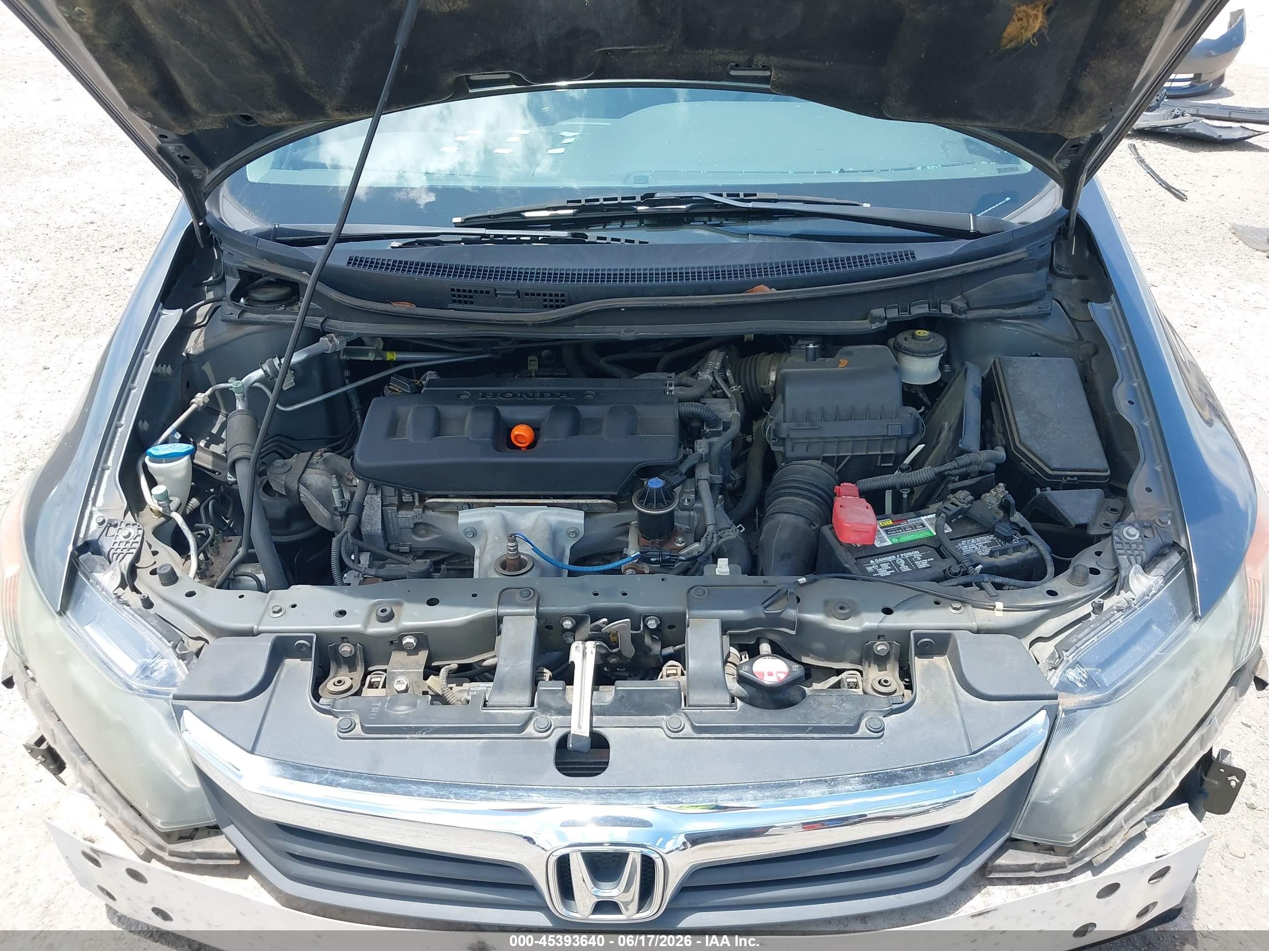 2012 Honda Civic Lx Gray vin: 2HGFB2F50CH333481