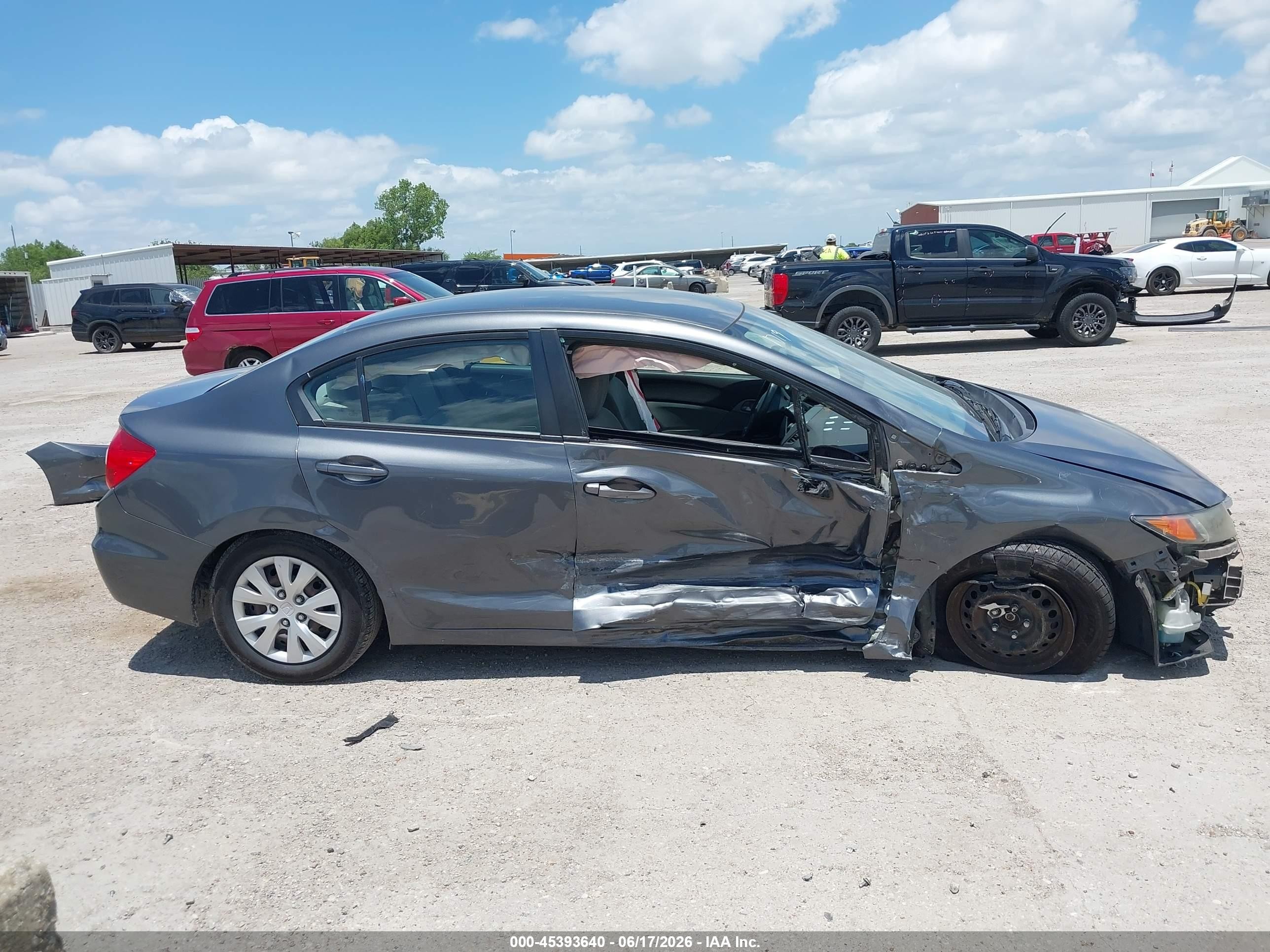 2012 Honda Civic Lx Gray vin: 2HGFB2F50CH333481