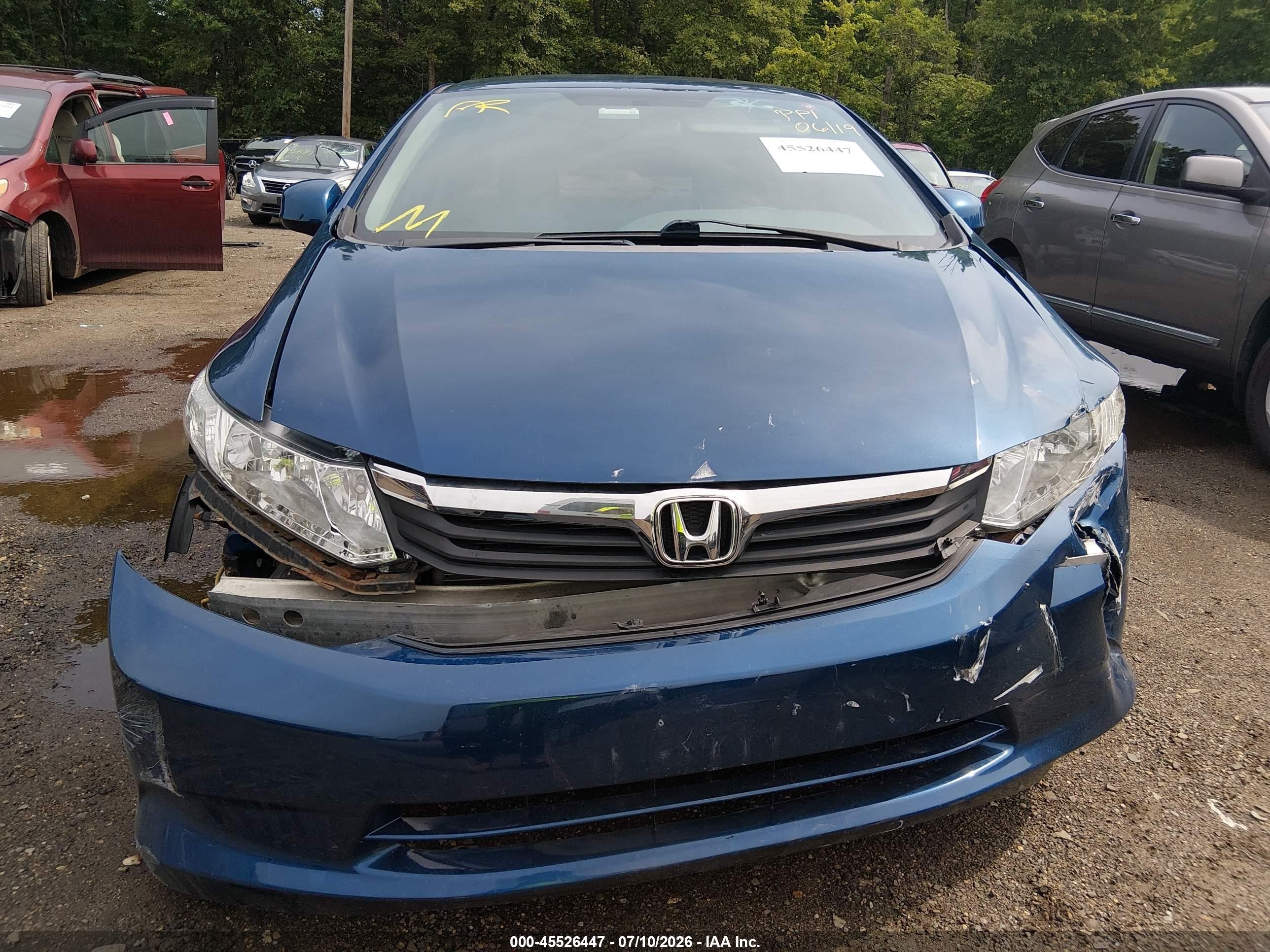 2012 Honda Civic Lx Blue vin: 2HGFB2F50CH511132