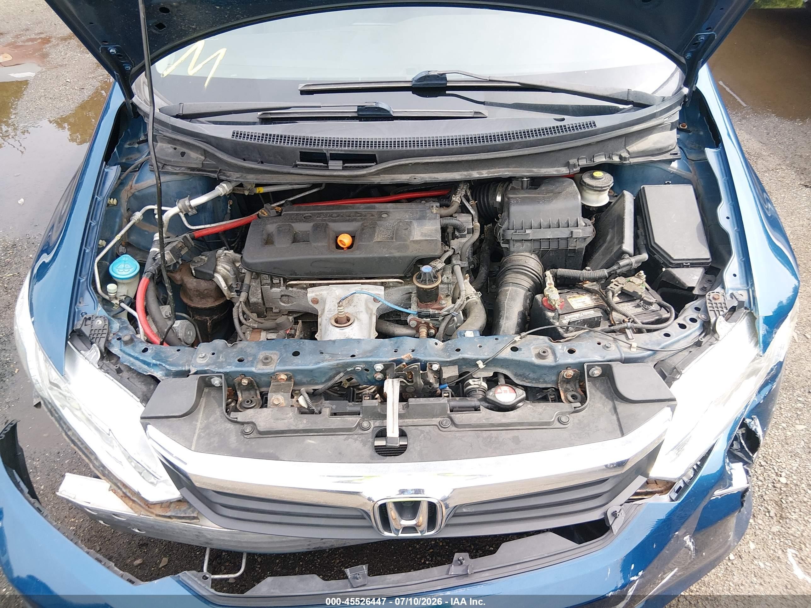 2012 Honda Civic Lx Blue vin: 2HGFB2F50CH511132