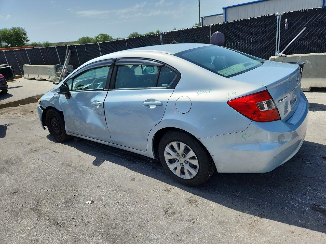 2012 Honda Civic Lx Blue vin: 2HGFB2F50CH512359
