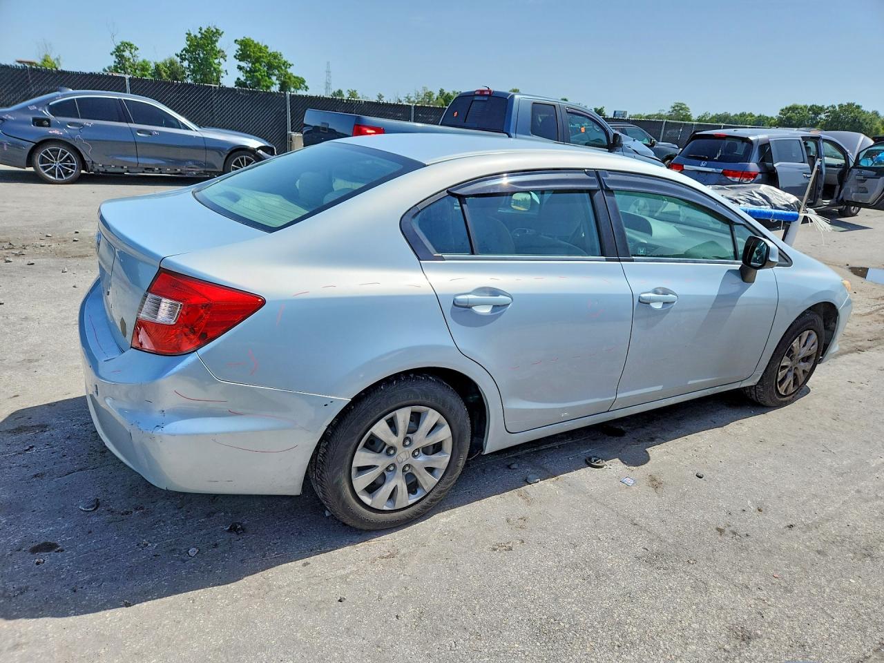 2012 Honda Civic Lx Blue vin: 2HGFB2F50CH512359