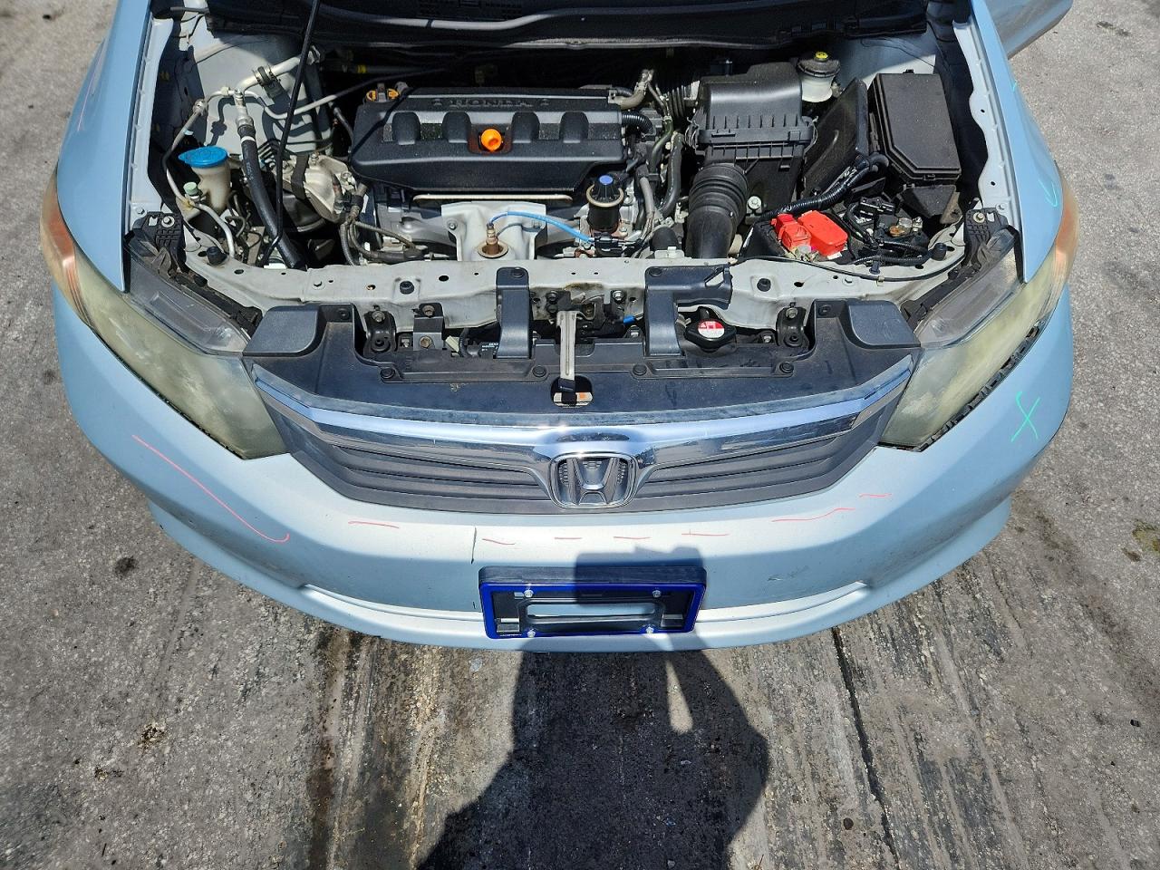 2012 Honda Civic Lx Blue vin: 2HGFB2F50CH512359