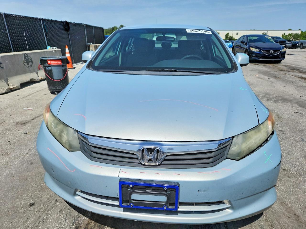 2012 Honda Civic Lx Blue vin: 2HGFB2F50CH512359