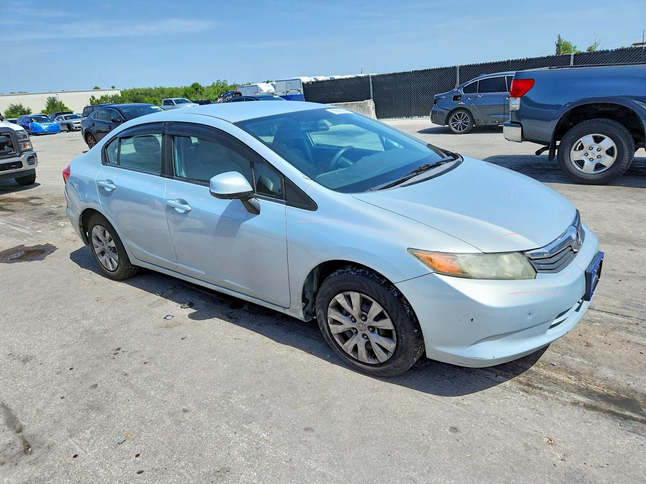 2012 Honda Civic Lx Blue vin: 2HGFB2F50CH512359