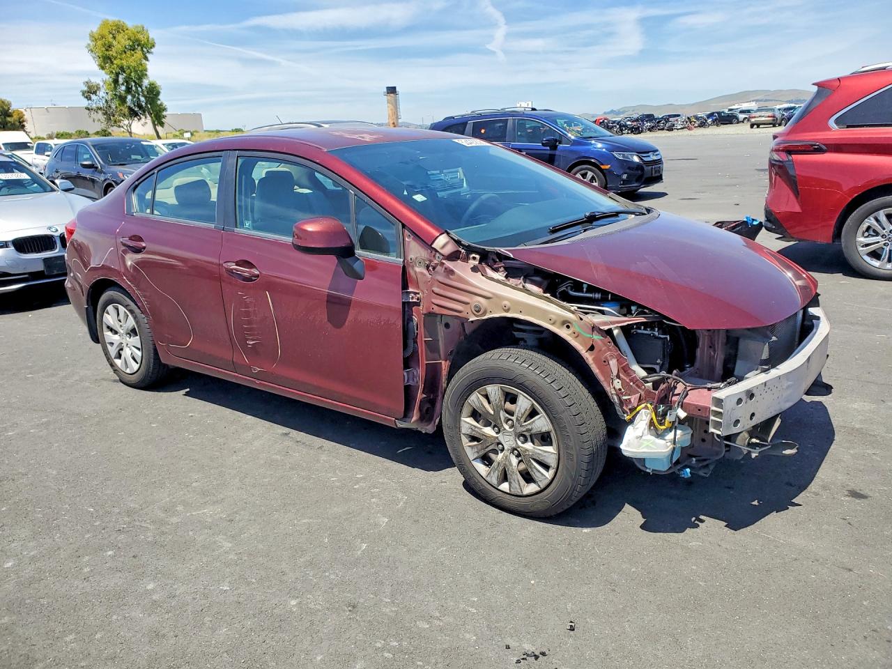 2012 Honda Civic Lx Burgundy vin: 2HGFB2F50CH512619