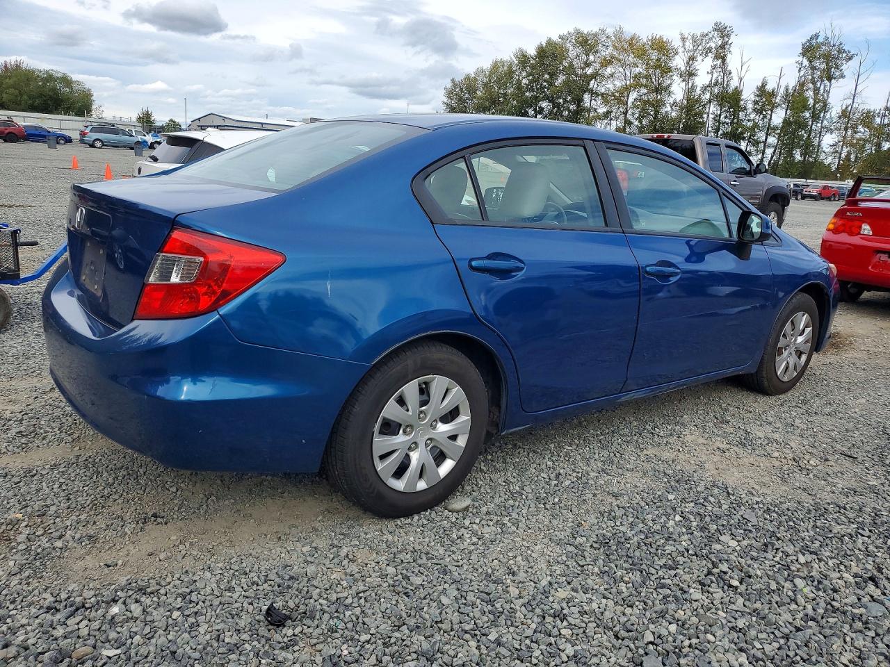 2012 Honda Civic Lx Blue vin: 2HGFB2F50CH513060