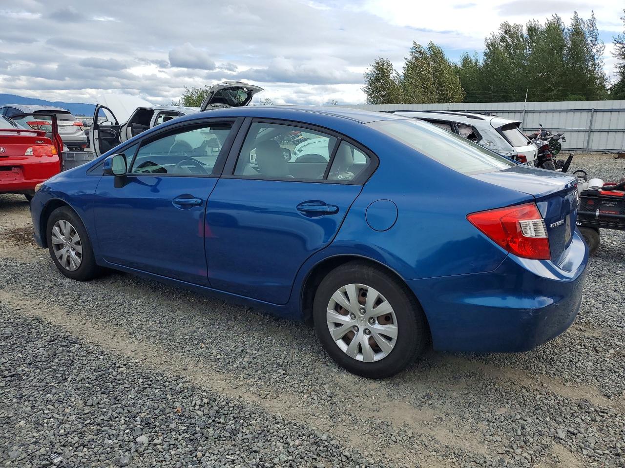 2012 Honda Civic Lx Blue vin: 2HGFB2F50CH513060