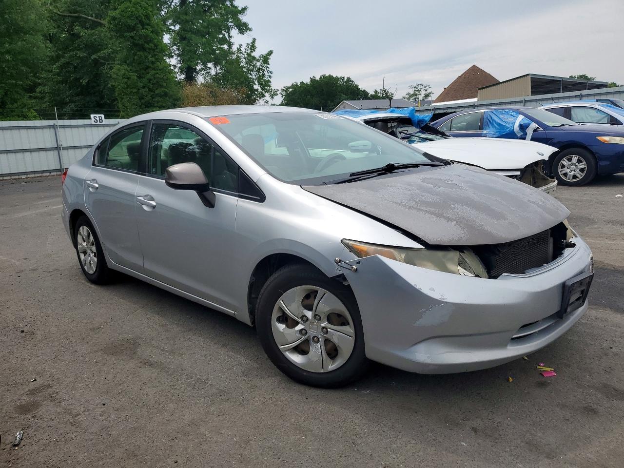 2012 Honda Civic Lx Silver vin: 2HGFB2F50CH524303