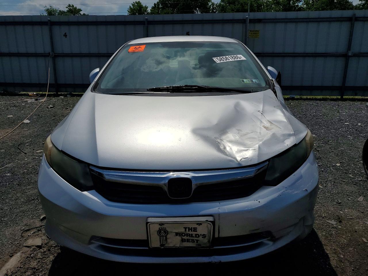 2012 Honda Civic Lx Silver vin: 2HGFB2F50CH525550