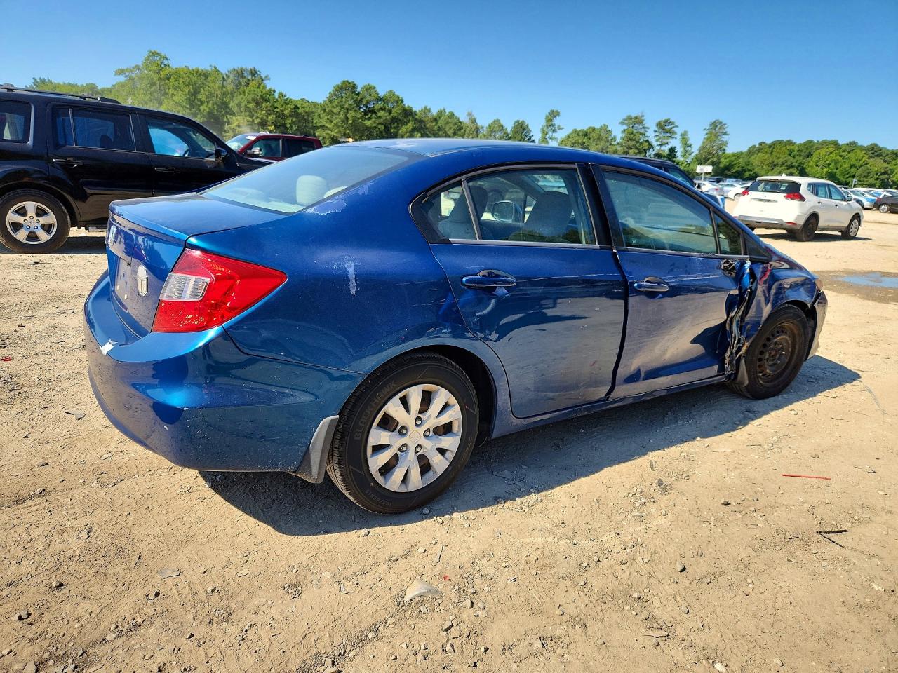 2012 Honda Civic Lx Blue vin: 2HGFB2F50CH537116