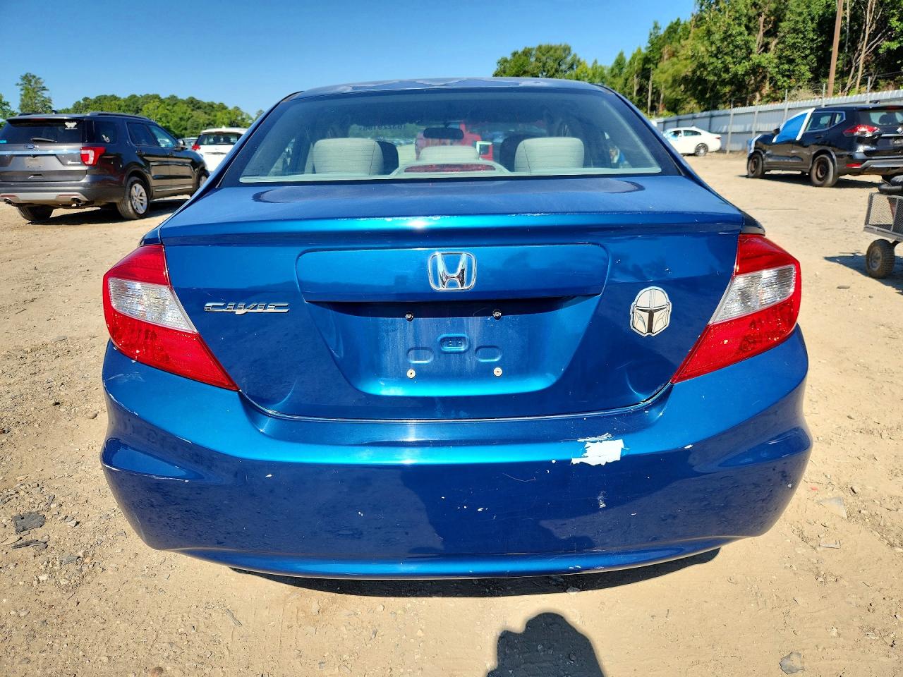 2012 Honda Civic Lx Blue vin: 2HGFB2F50CH537116