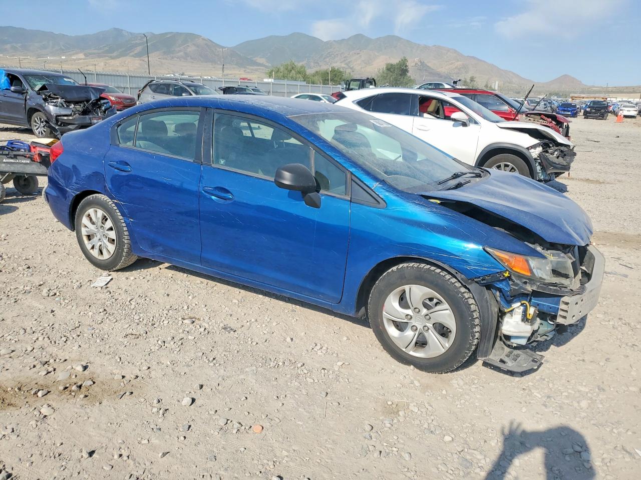 2012 Honda Civic Lx Blue vin: 2HGFB2F50CH539593
