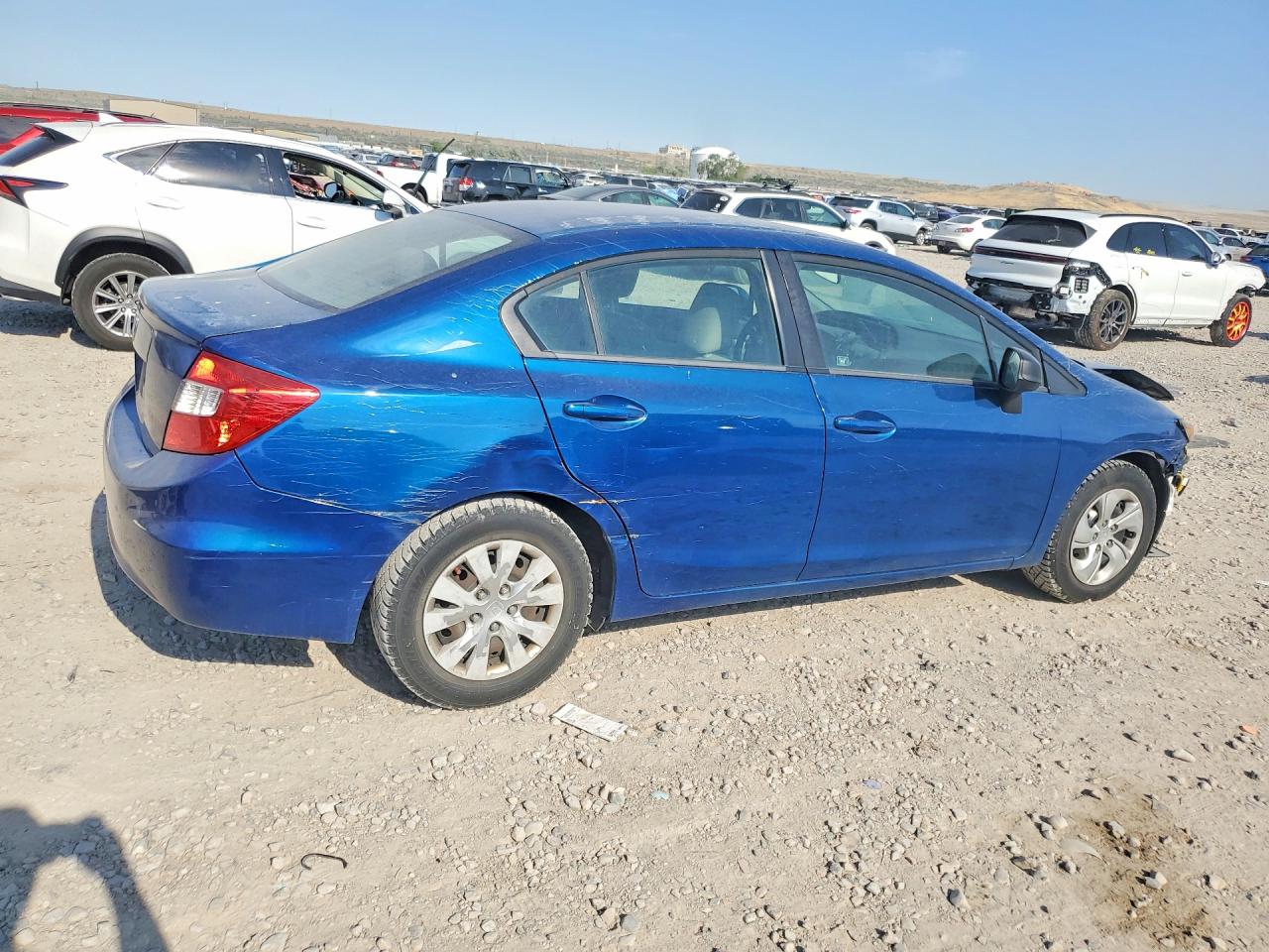 2012 Honda Civic Lx Blue vin: 2HGFB2F50CH539593