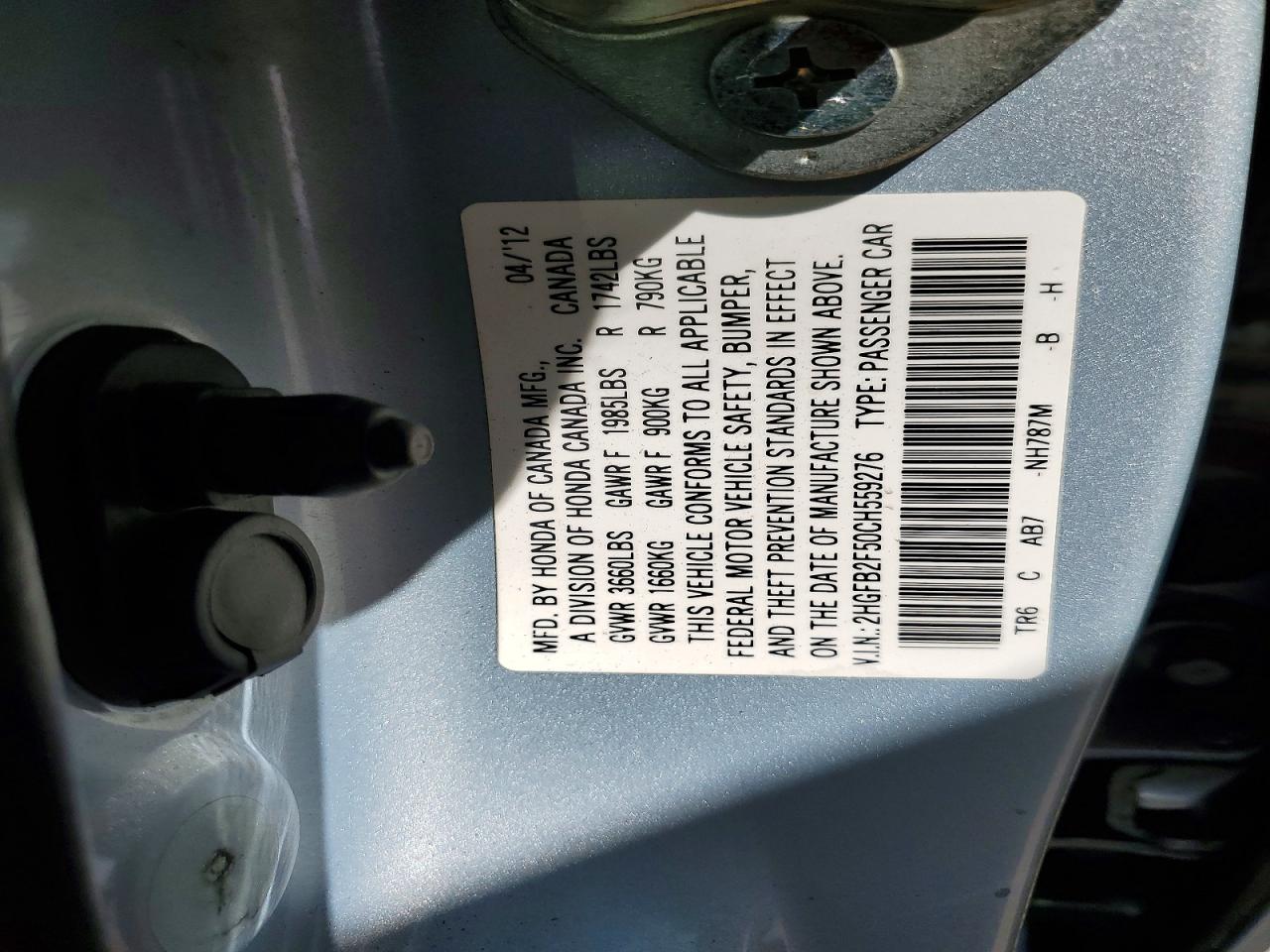 2012 Honda Civic Lx Silver vin: 2HGFB2F50CH559276