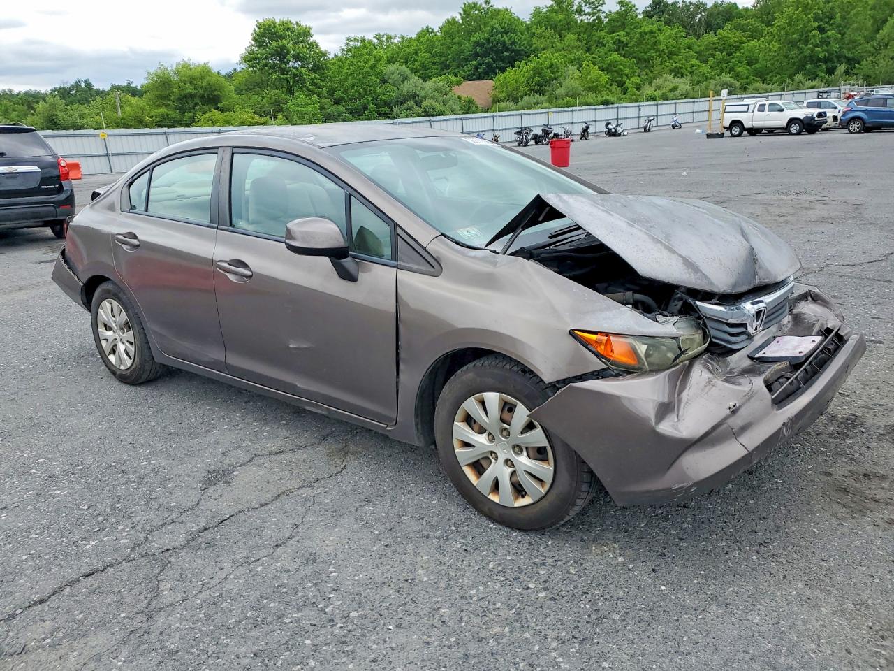 2012 Honda Civic Lx Gray vin: 2HGFB2F50CH560251